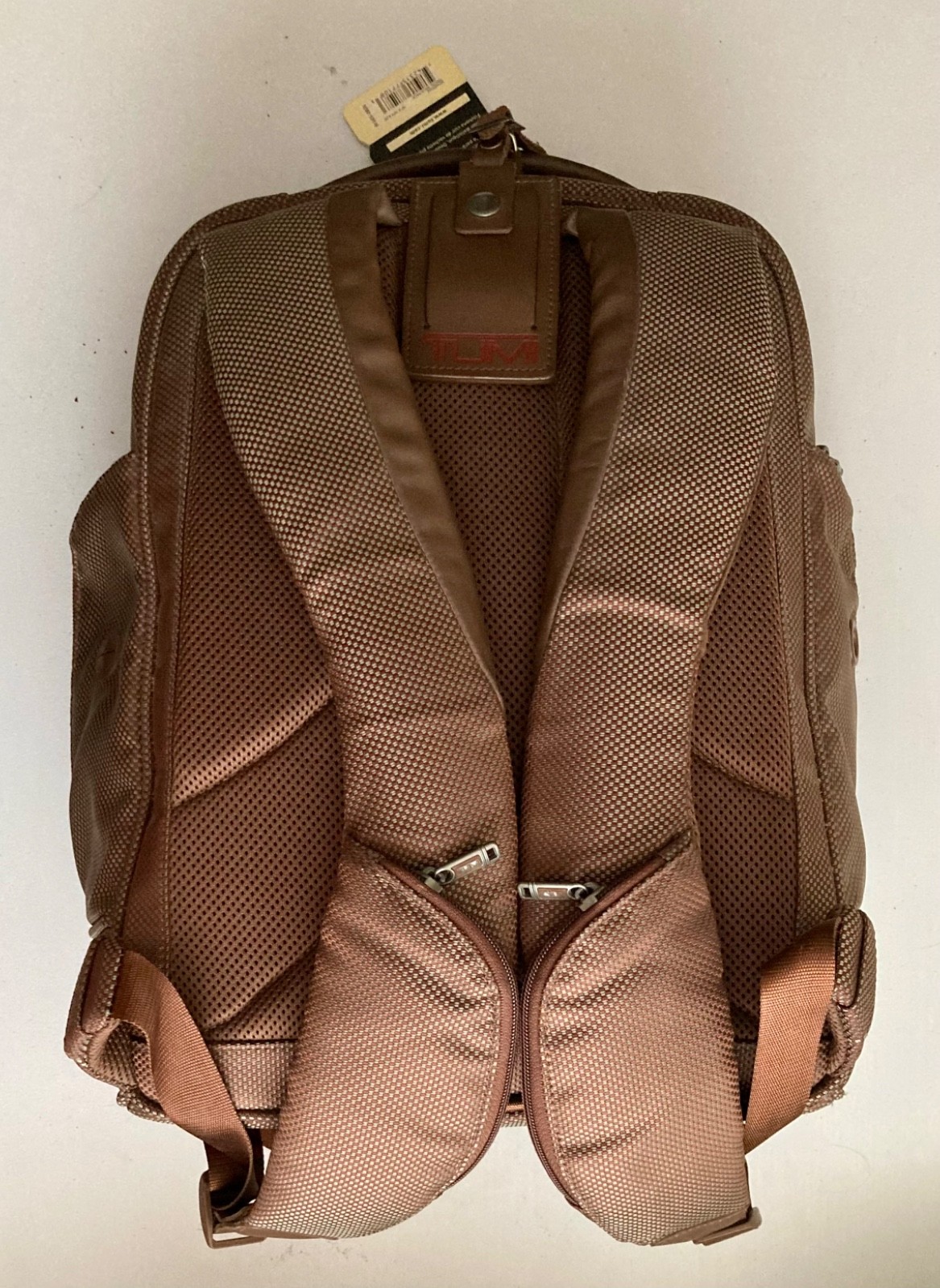 TUMI Ballistic Nylon Travel Backpack Compact Laptop Computer Bag 296477 Chestnut