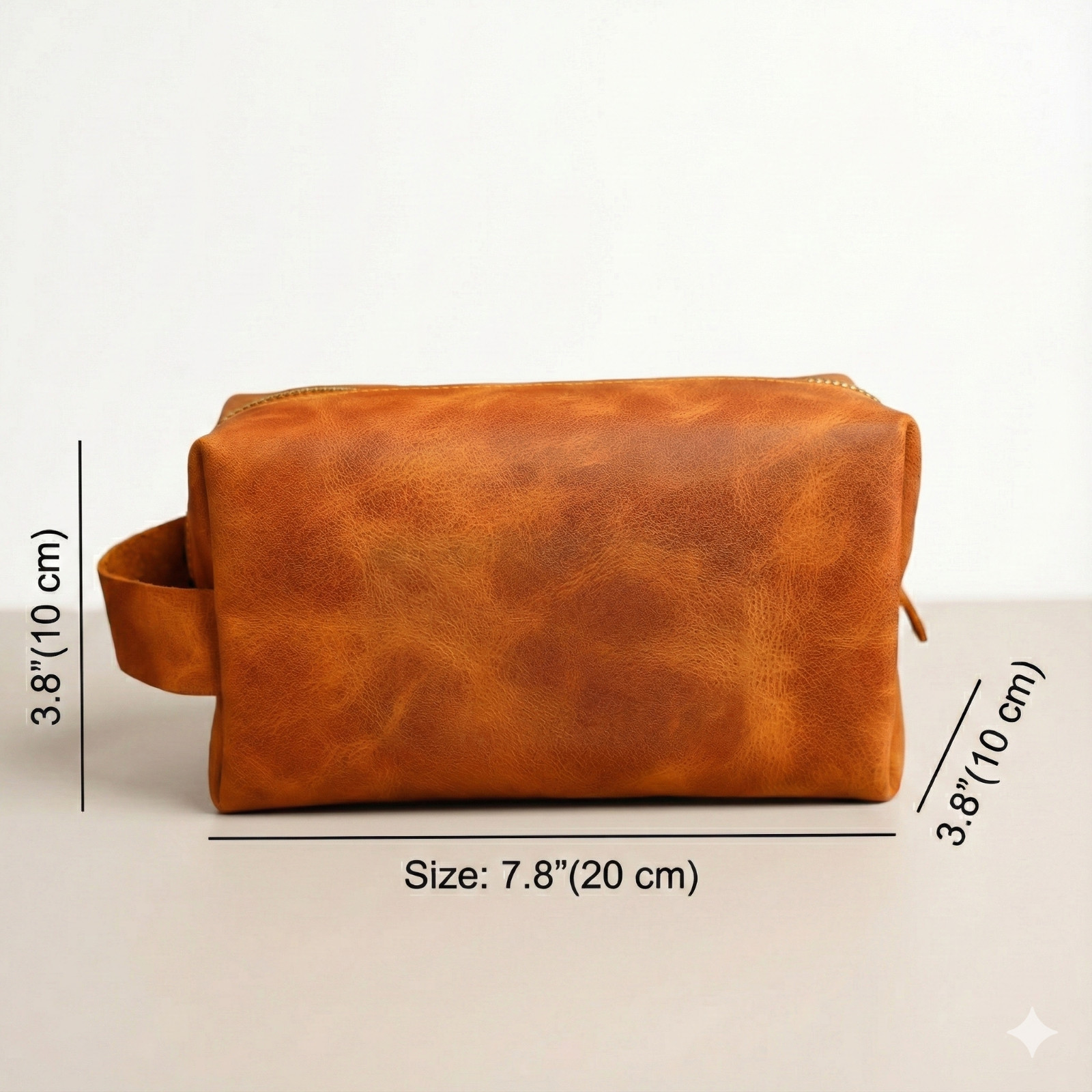 Custom Full Grain Crazy Horse Leather Dopp Kit, Handmade Travel Bag for Men