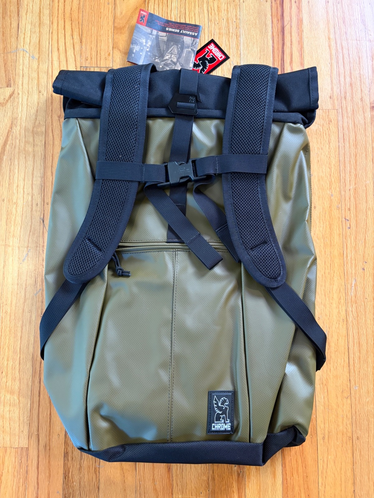 Chrome Assault Series water resistant rolltop backpack