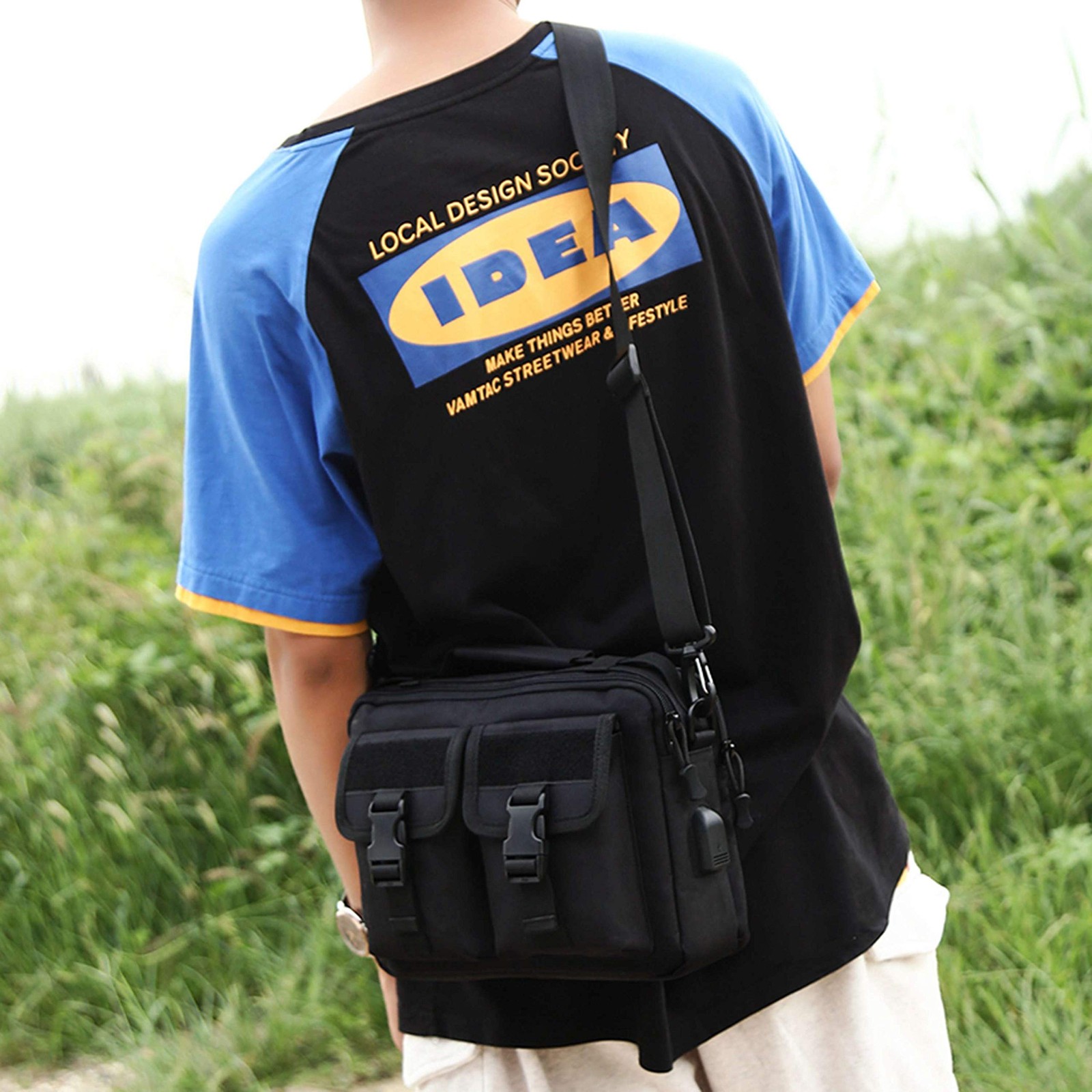 Multifunction Tactical Messenger Bag Nylon Shoulder Briefcase Handbags with U…