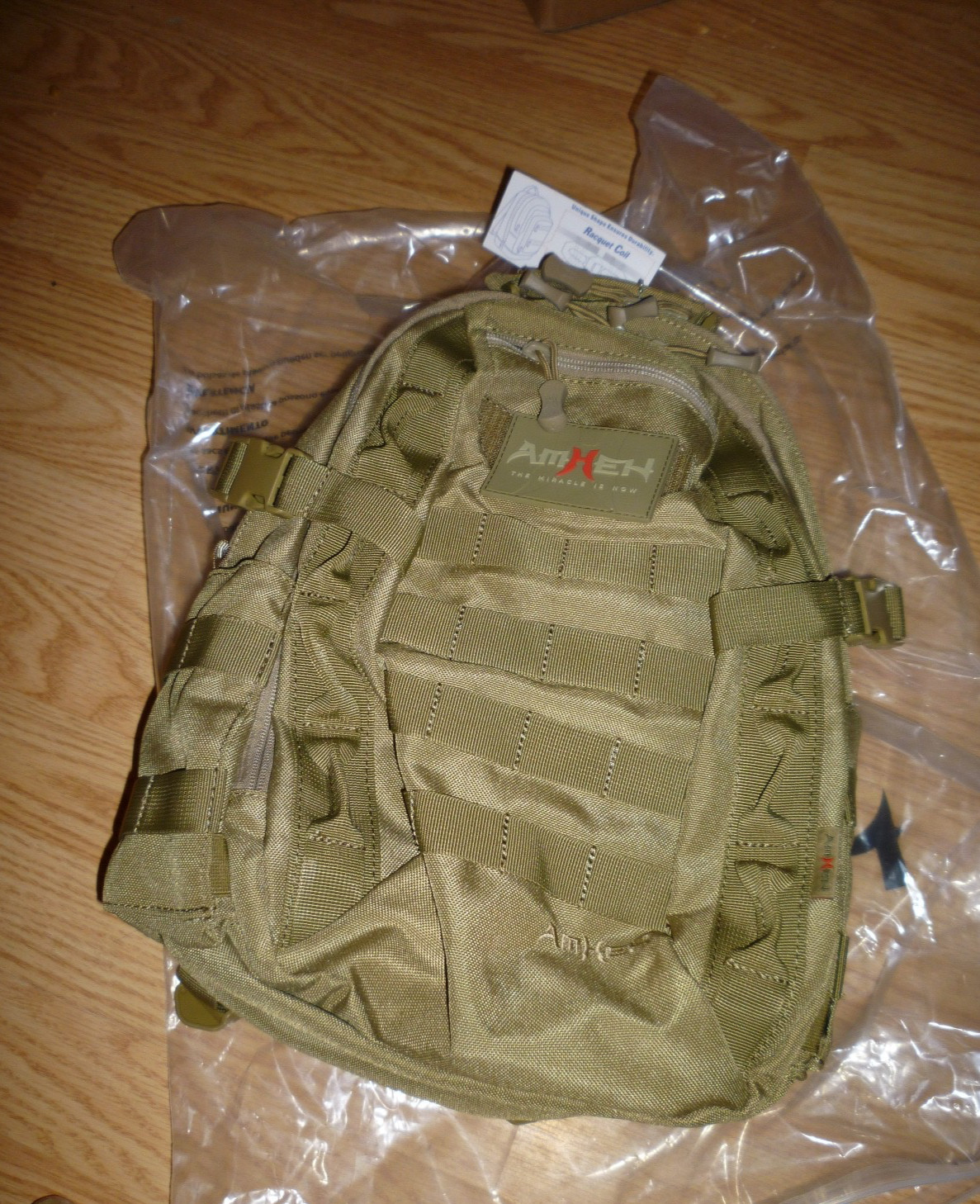 Amheh Menthe Dragon Egg Backpack Green Khaki Tactical Military Bag NWT