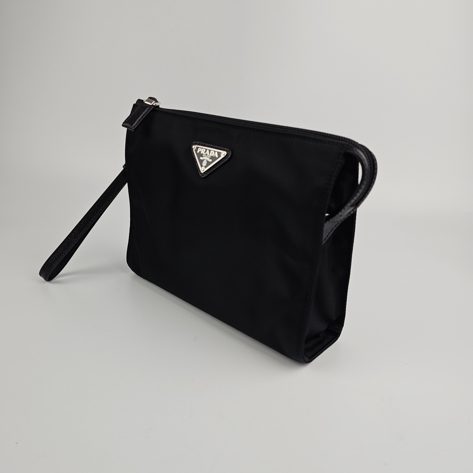 PRADA $950 Re-Nylon and Saffiano leather necessaire Bag New And Authentic