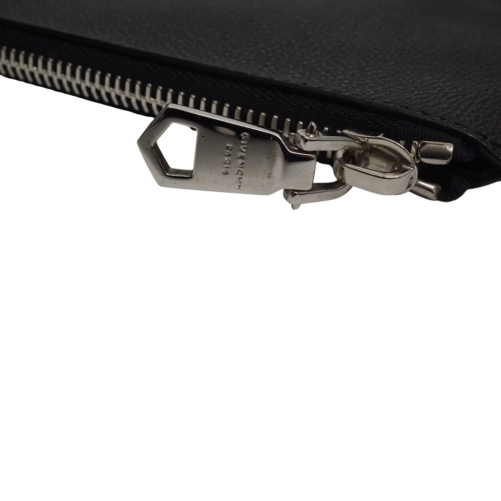 Givenchy Rottweiler Print Clutch Bag Black Dog print Leather Auth Second bag
