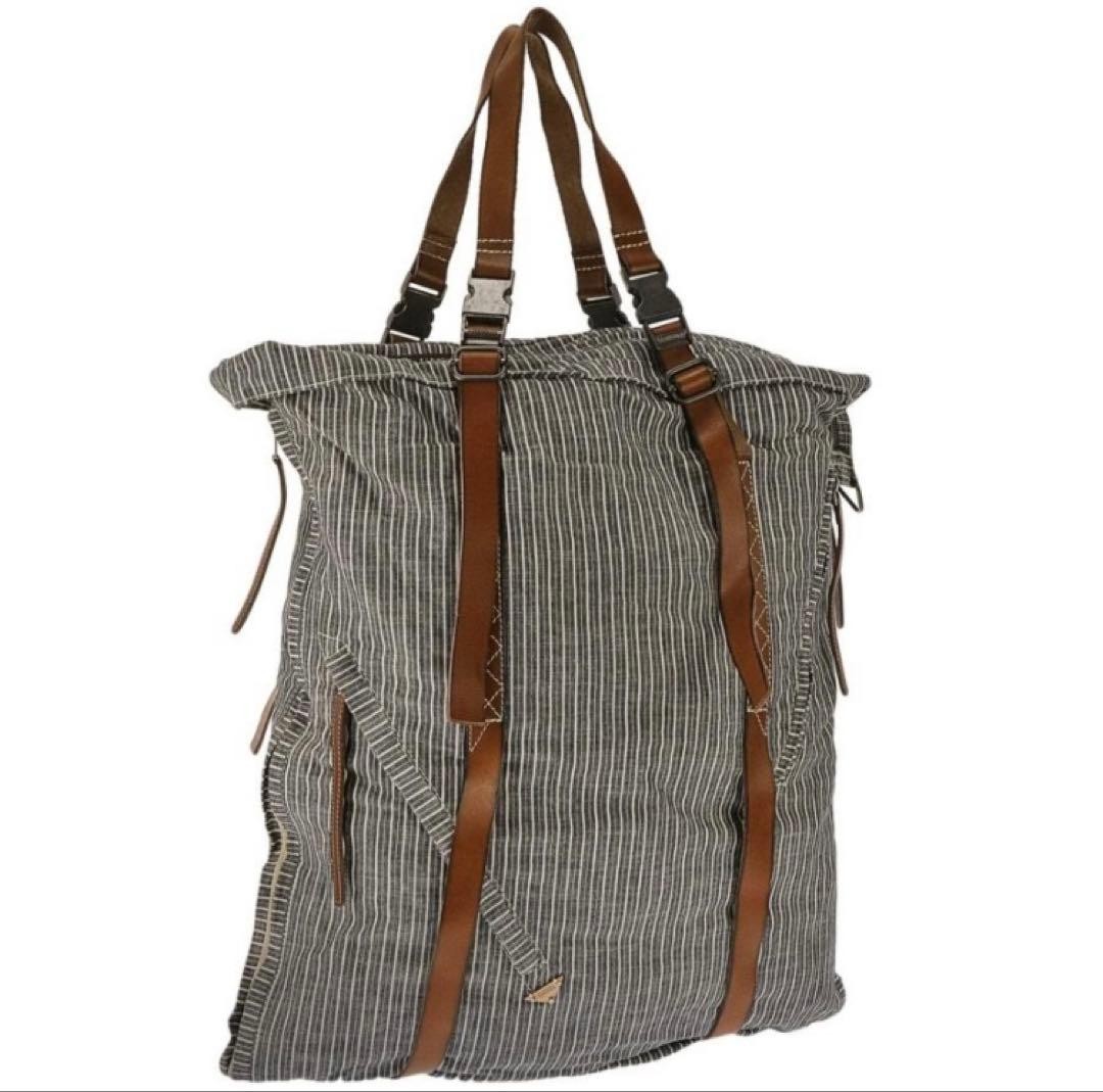 DIESEL Unisex Canvas Stripe Tote Bag Large Vintage Style 54x49x13cm