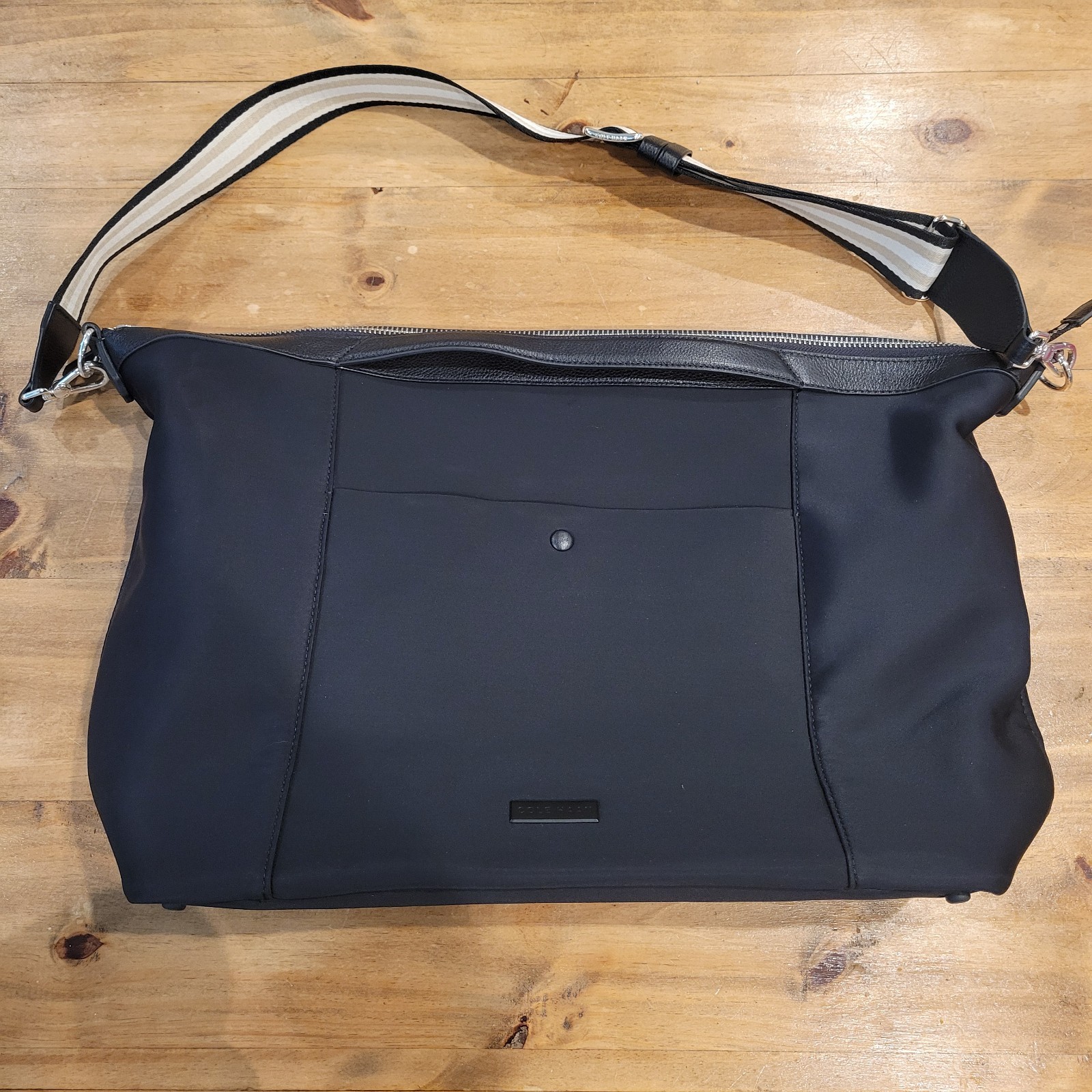 Cole Haan Grand Series Neoprene Leather Weekender Travel Duffle Crossbody Bag