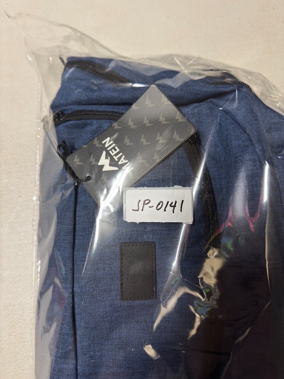 Matein Mlassic Laptop Men Heather Blue USB Charging Hidden Anti-Theft Pocket Bag