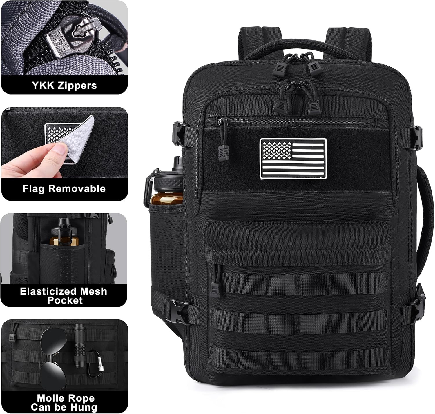TSA Approved Carry on Backpack, Extra Large Tactical Travel Backpack for Men, Ai