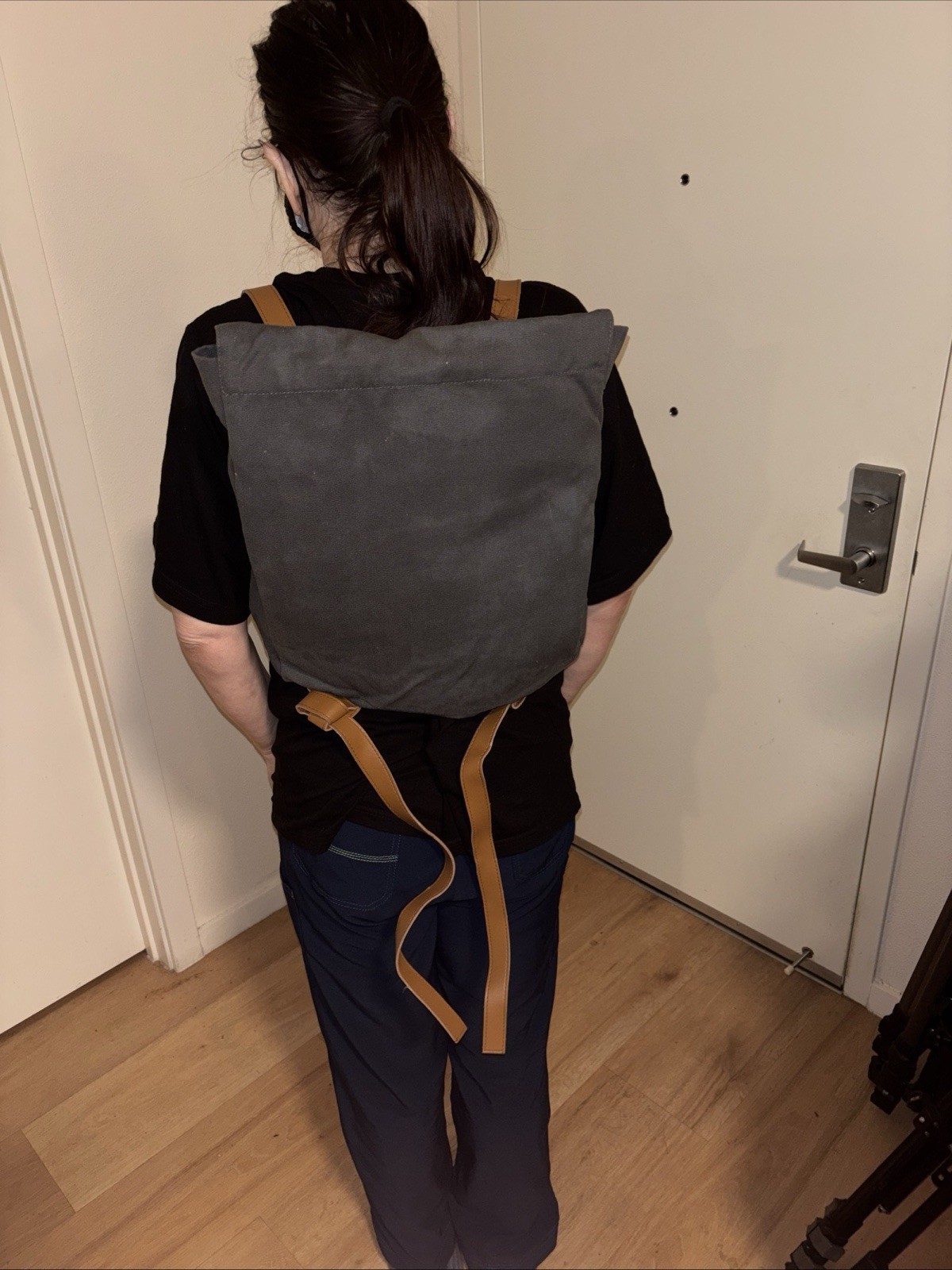Indicus AAA Heavy Duty Canvas Backpack Leather Straps Laptop Compartment ￼