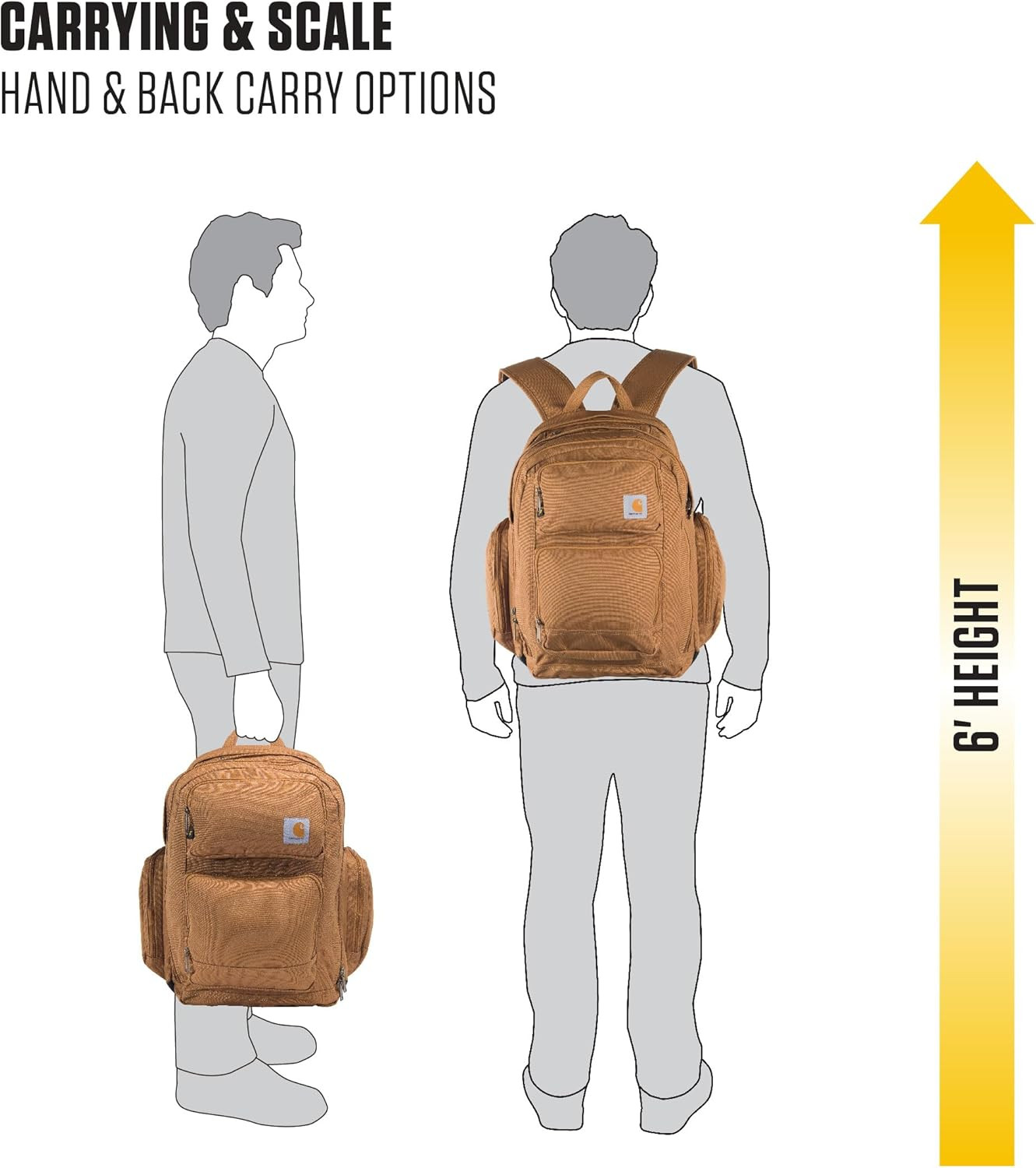 35L Durable Backpack with Laptop Sleeve & Abrasion-Resistant Base, Brown