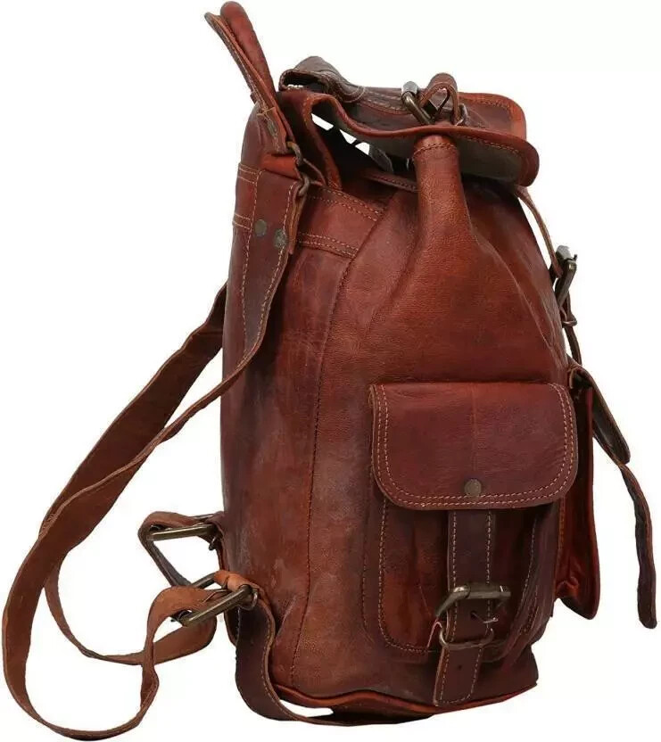 17″ New Large Genuine Leather Backpack Rucksack Travel Bag For Men’s and Women’s