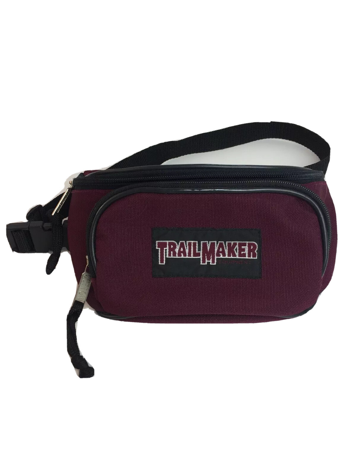 Trailmaker Vintage Fanny Pack Side Hip Bag Red Nylon 3 Pockets