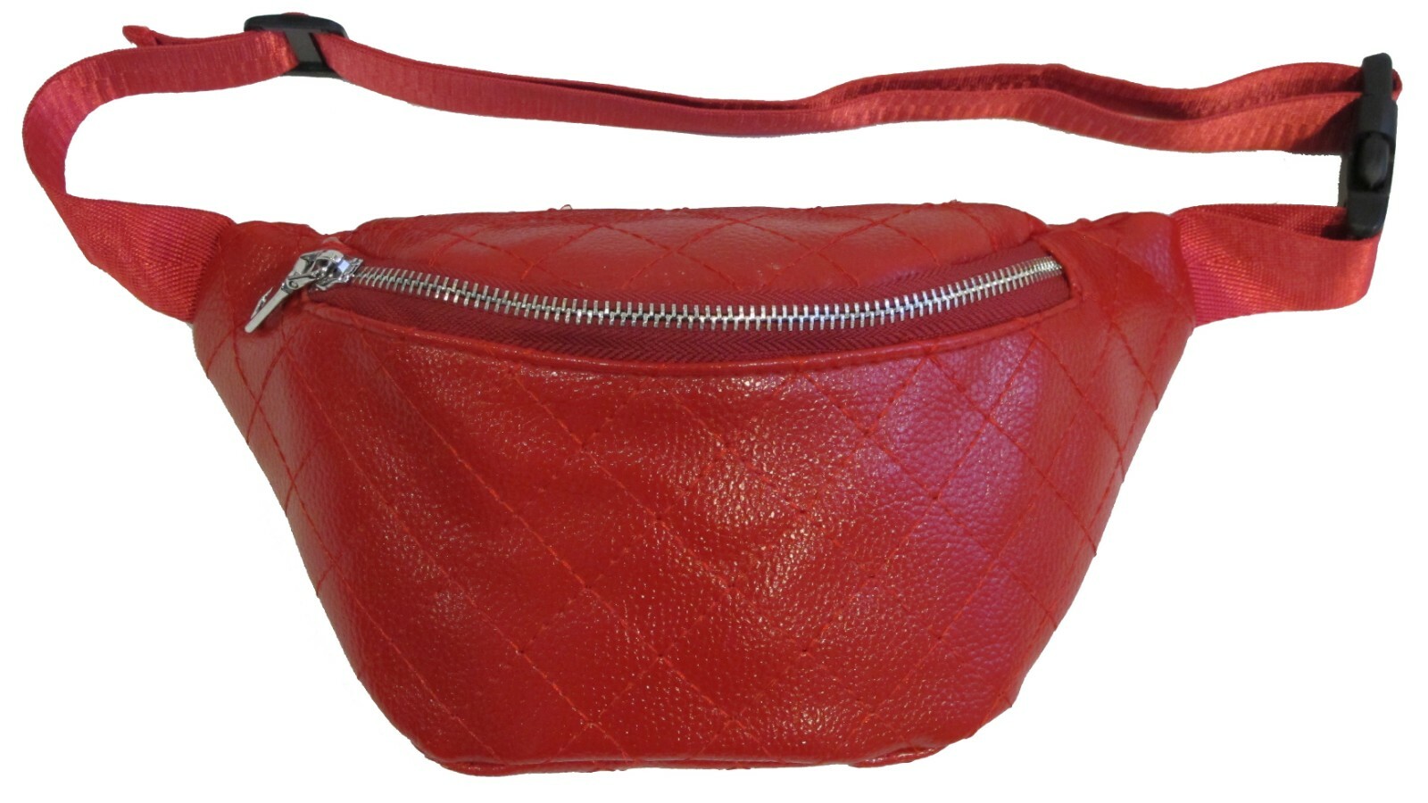 Quilted Pattern Soft Faux Leather Fanny Pack Waist Bag One Zipper Pocket 5 Color