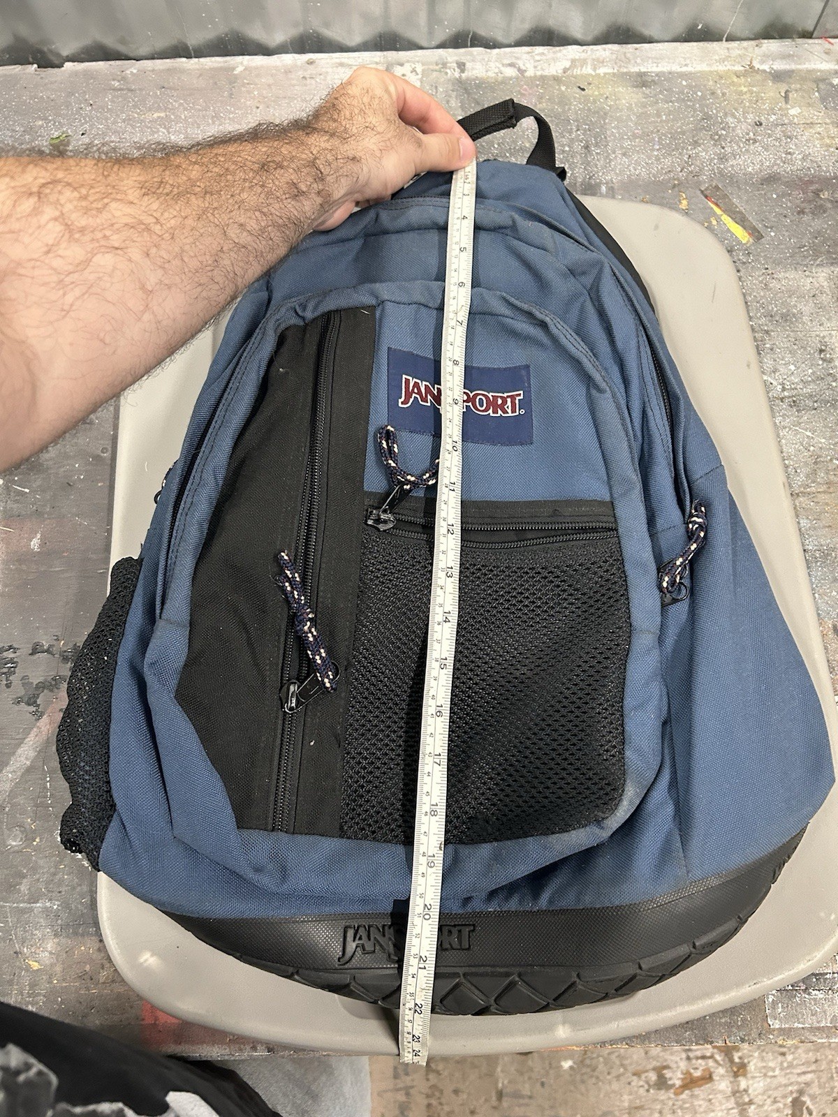 JanSport Rubber Tire Bottom School Backpack Heavy Duty Blue Vintage 90s Retro