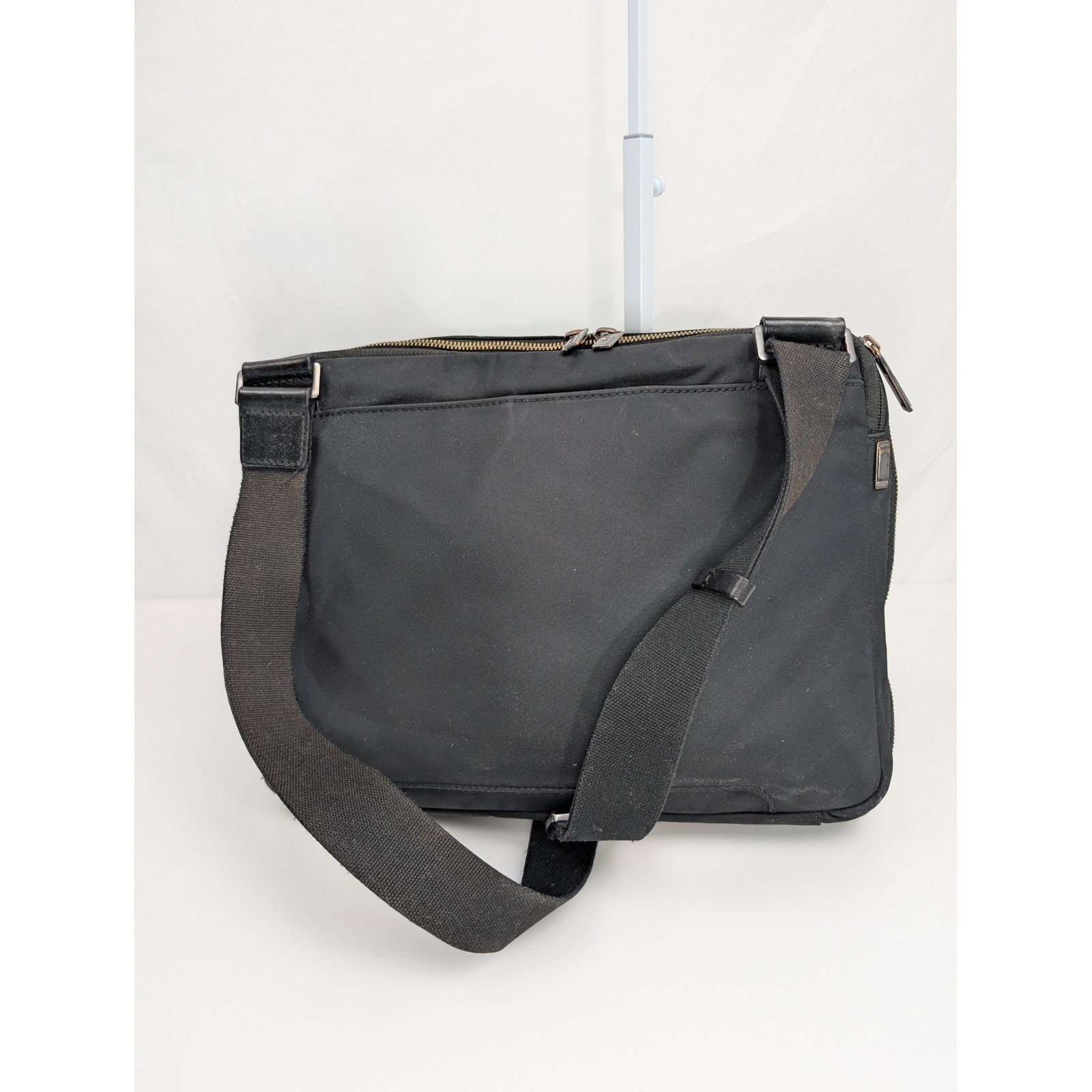 Away Travel Messenger Bag Black Nylon Crossbody Tech Laptop Bag Minimalist