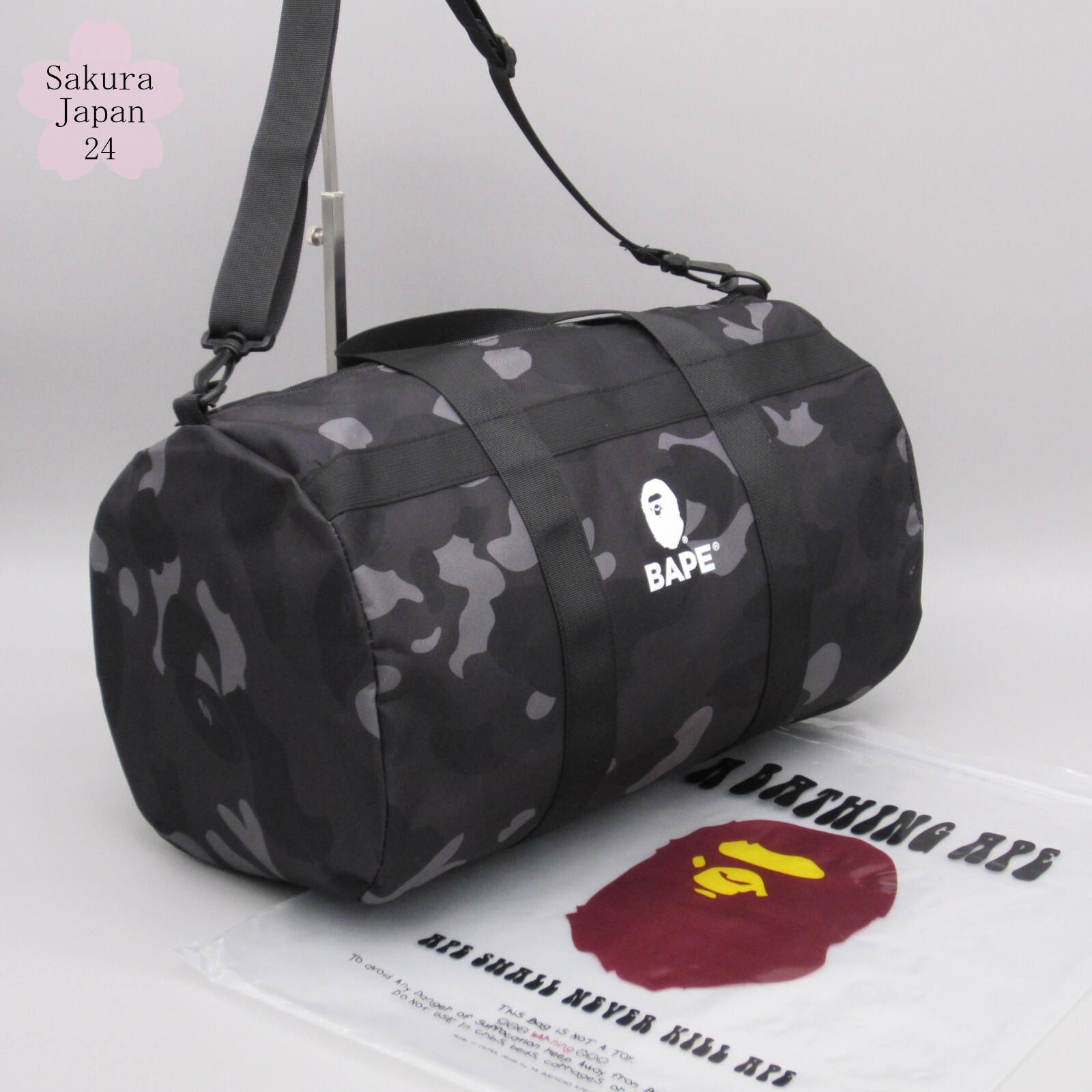 BAPE A Bathing Ape Camo Black Duffle Bag 2022 SPR Shoulder 2022 AW Mag Free Gift