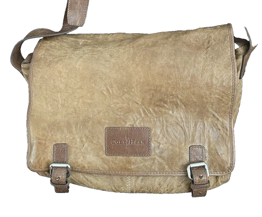 VINTAGE COLE HAAN BROWN LEATHER MESSENGER/LAPTOP BAG 💛 EUC