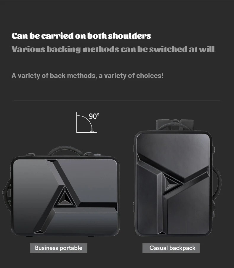 17.3”Hard Shell Backpack Men’s Business Laptop Backpack Large Capacity Backpack