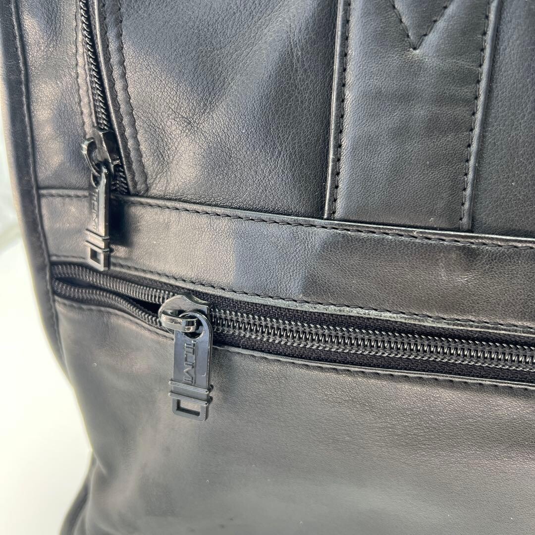 Tumi 907D3 Genuine Leather Briefcase Black A4 Business Bag Zipper Men 39cm