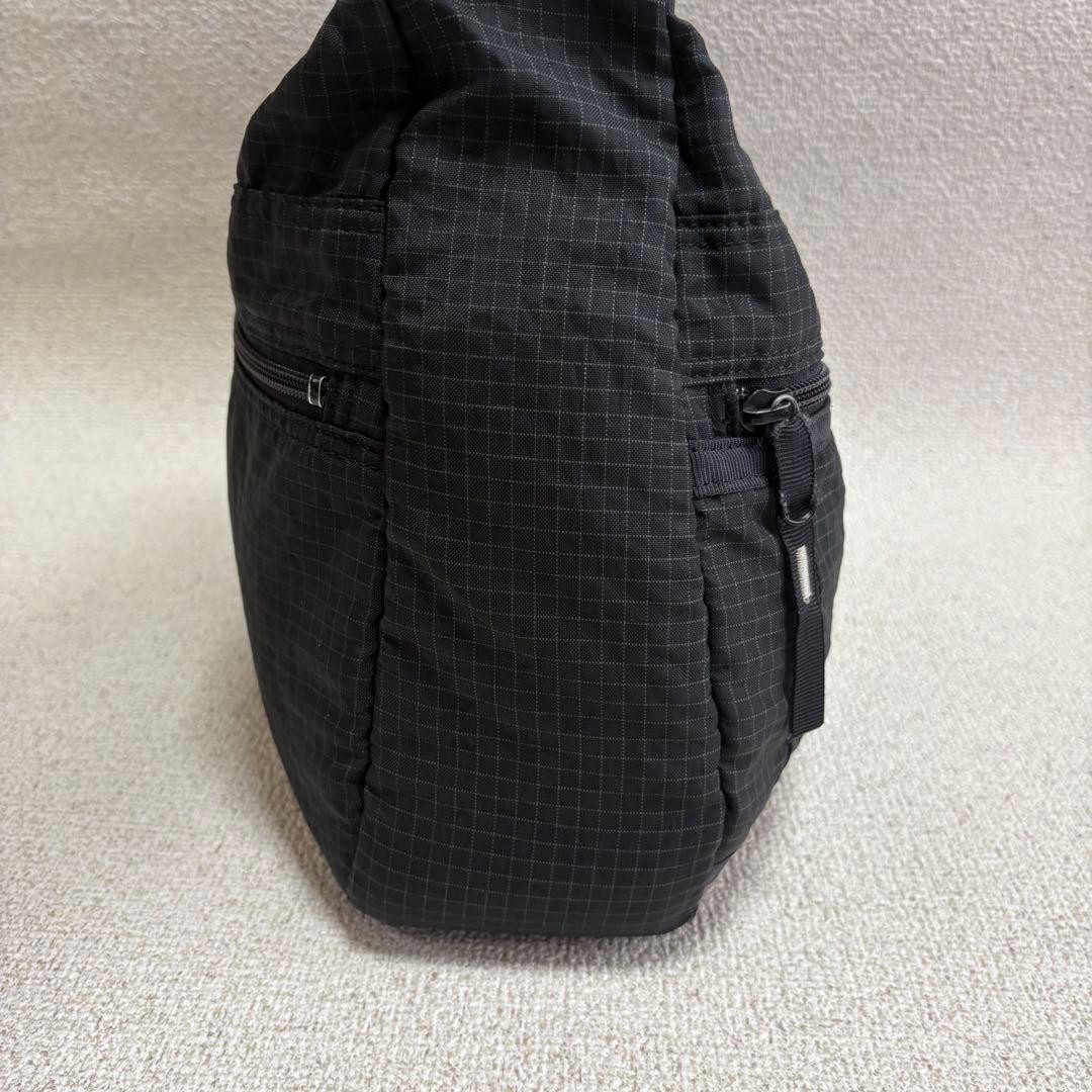 Authentic PORTER Yoshida Nylon Desert Shoulder Bag Black 23x34cm Damaged Bottom,
