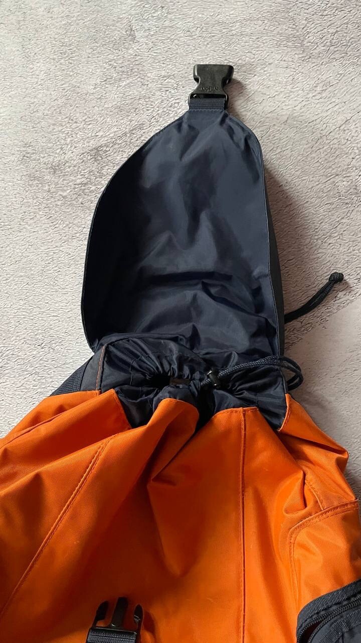 Nike Vintage Backpack Drawstring 90s Orange Dark Navy