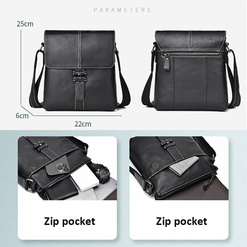 Messenger Bag Vintage Genuine Leather Satchel Crossbody Shoulder Travel Bookbag