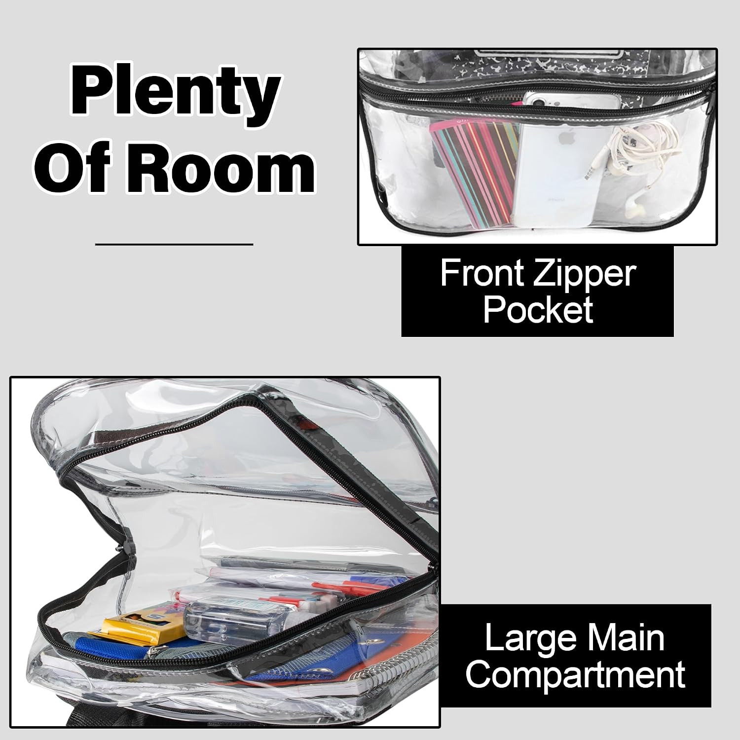 Mini Clear Backpack Stadium Approved Small Clear Concert Bag for Work, Commute,