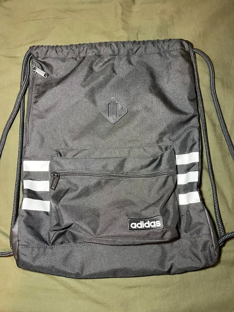 Adidas Thick Canvas Drawstring Bag – Black