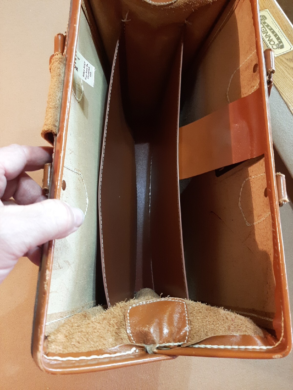 Vintage Bosca Built Brown Leather Briefcase In Used Condition