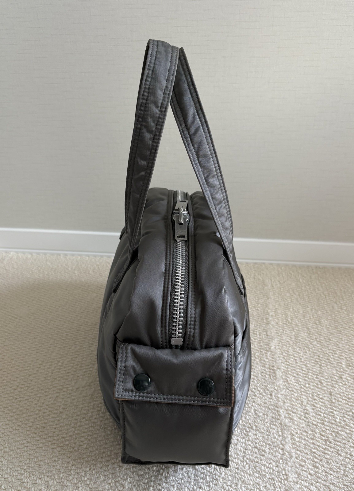 Yoshida PORTER TANKER Boston Bag Silver Gray Unused Japan 30cm×22cm×11cm