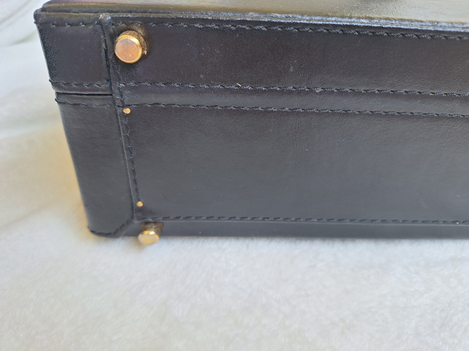 NWT Vintage SONALIN Genuine Leather Attaché Case 18x13x4.5″ 1990s NOS