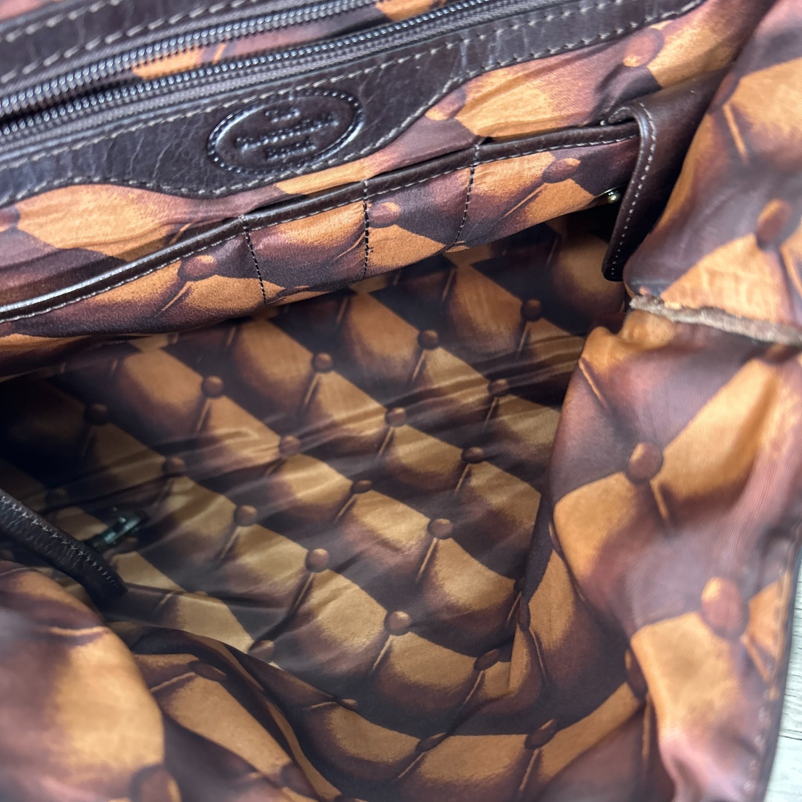 The Chesterfield Brand Brown Leather Messenger Satchel Bag Boho Quilted