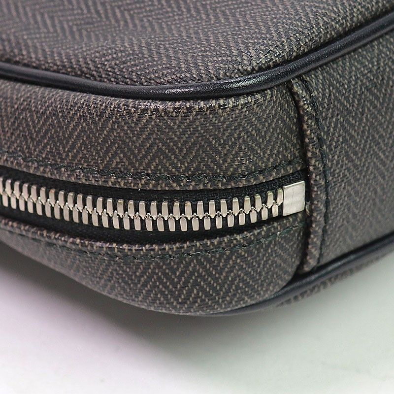 BVLGARI Weekend Briefcase Small Gray Black 2way Shoulder Men Business Bag 32541