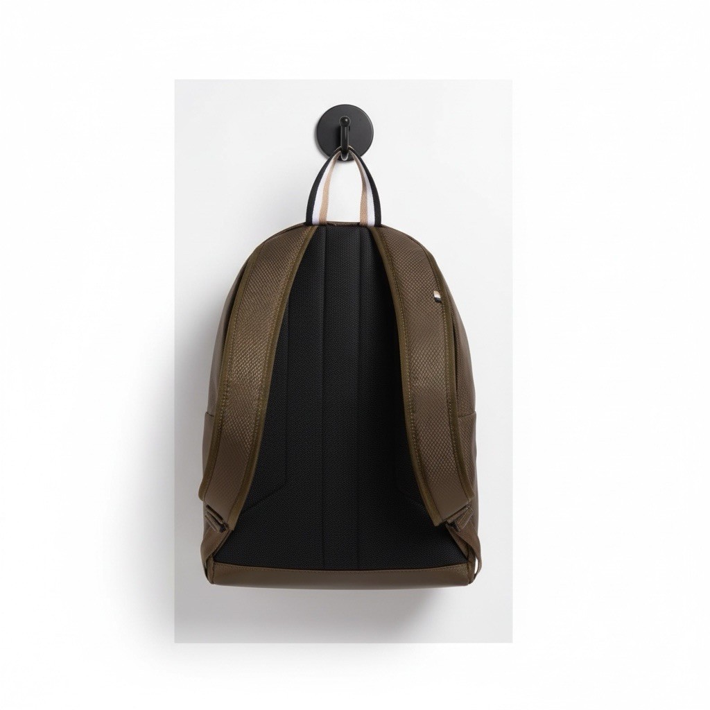 Hugo Boss Pixel R Backpack Tonal Logo Olive Brown Recycled Fabric NWT