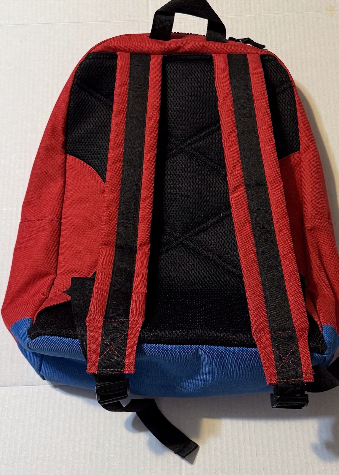 WeSC Red White Blue Chaz Coated Designer Zipper Unisex Backpack $88