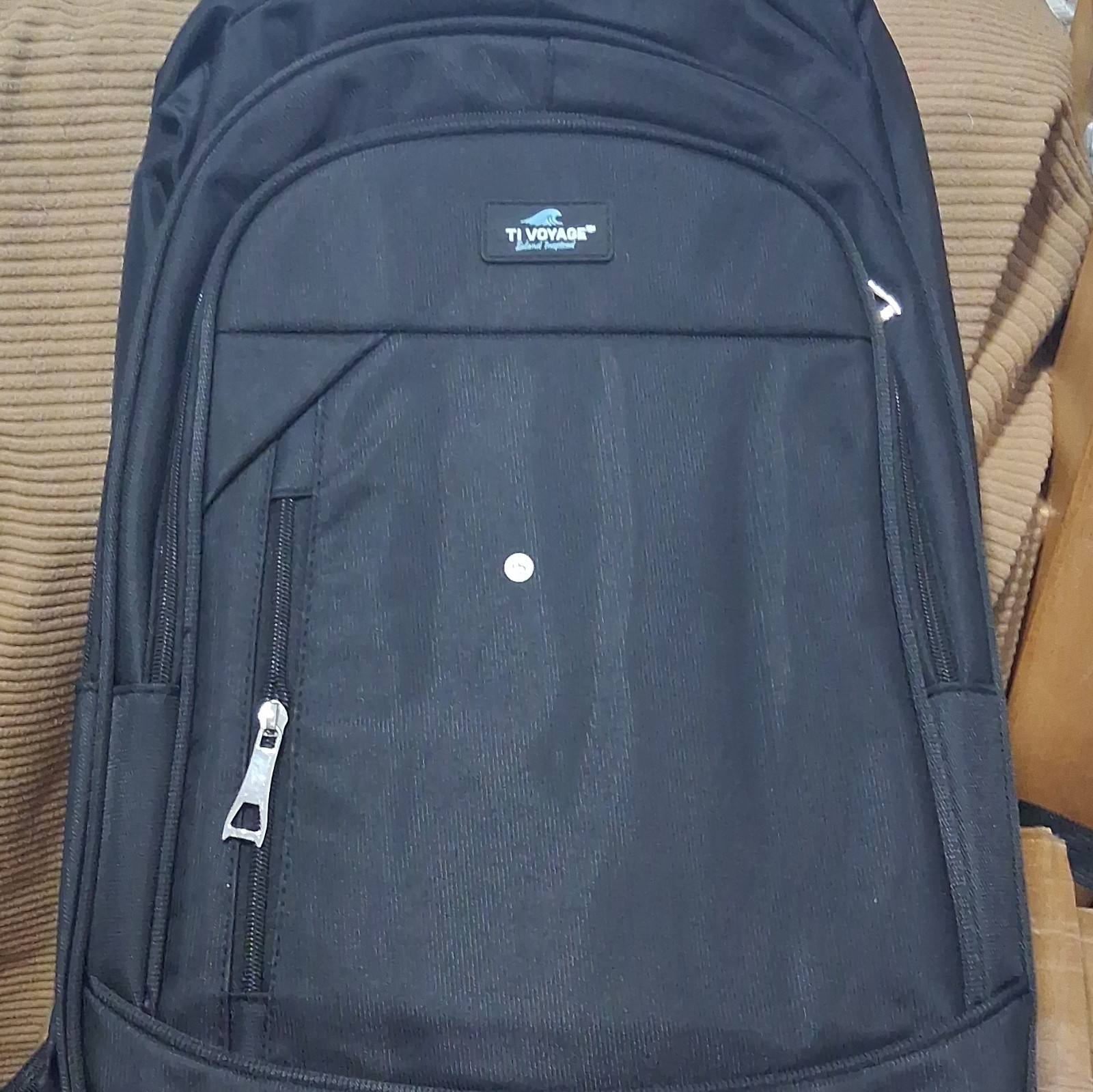 TI VOYAGE Black Travel/Casual Backpack, Zip Closure, Large, Padded, Lightweight