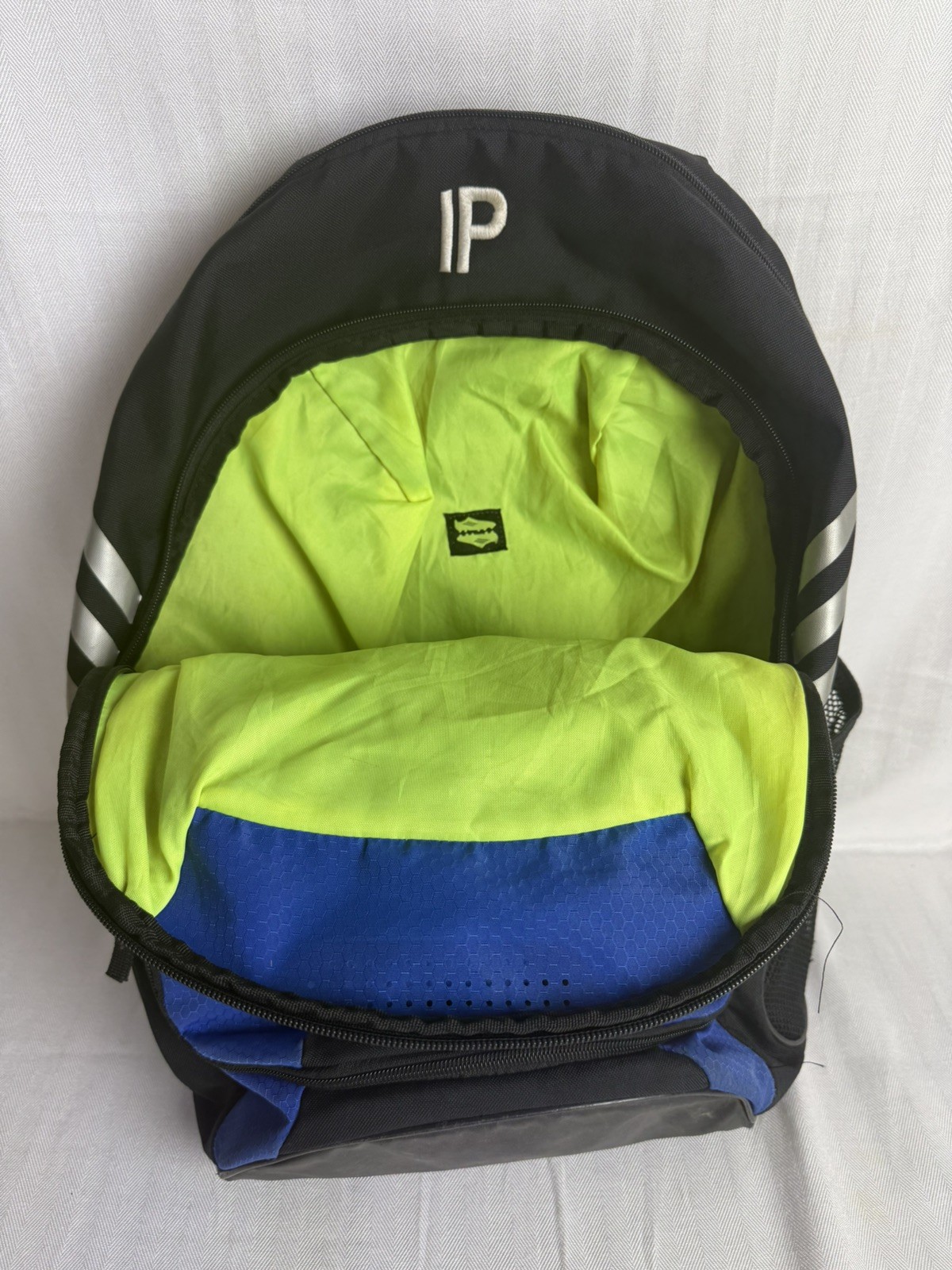 adidas Blue/Black 3-Stripes Backpack Zip, Medium, Adjustable Padded Straps