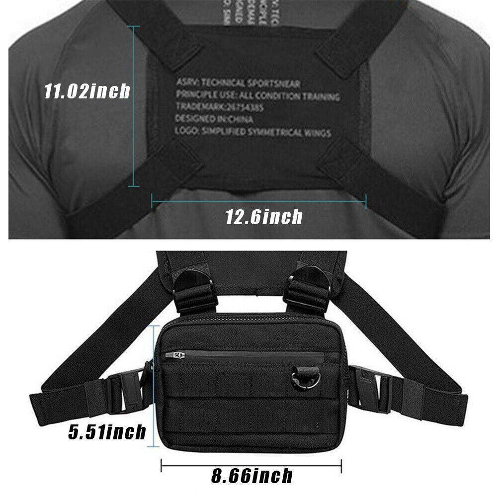 Tactical Combat Chest Rig Bag Front Pouch Recon Kit Pack Sport Protective Vest
