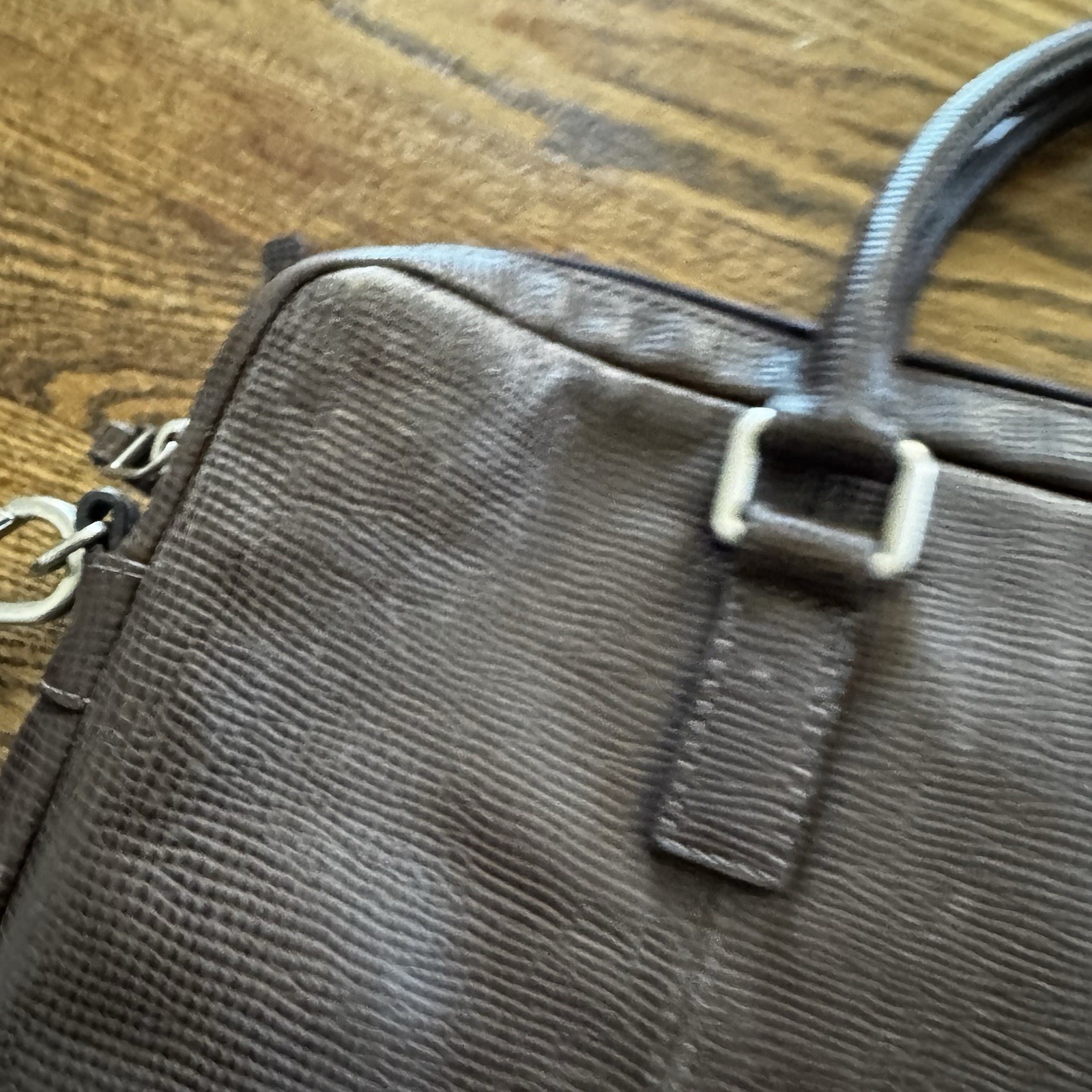 Fossil estate document Leather Trim Bag Tan Brown