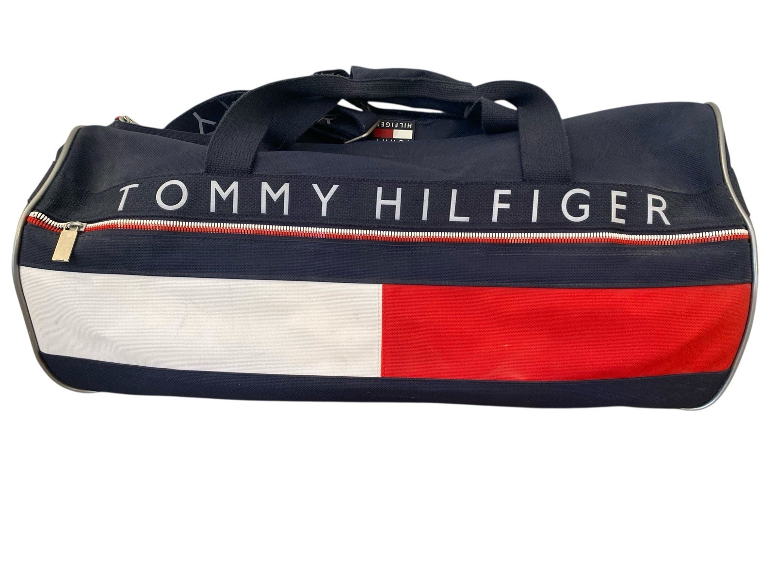 Tommy Hilfiger Vintage Unisex Large Retro Duffle Bag 1990s Red White Blue