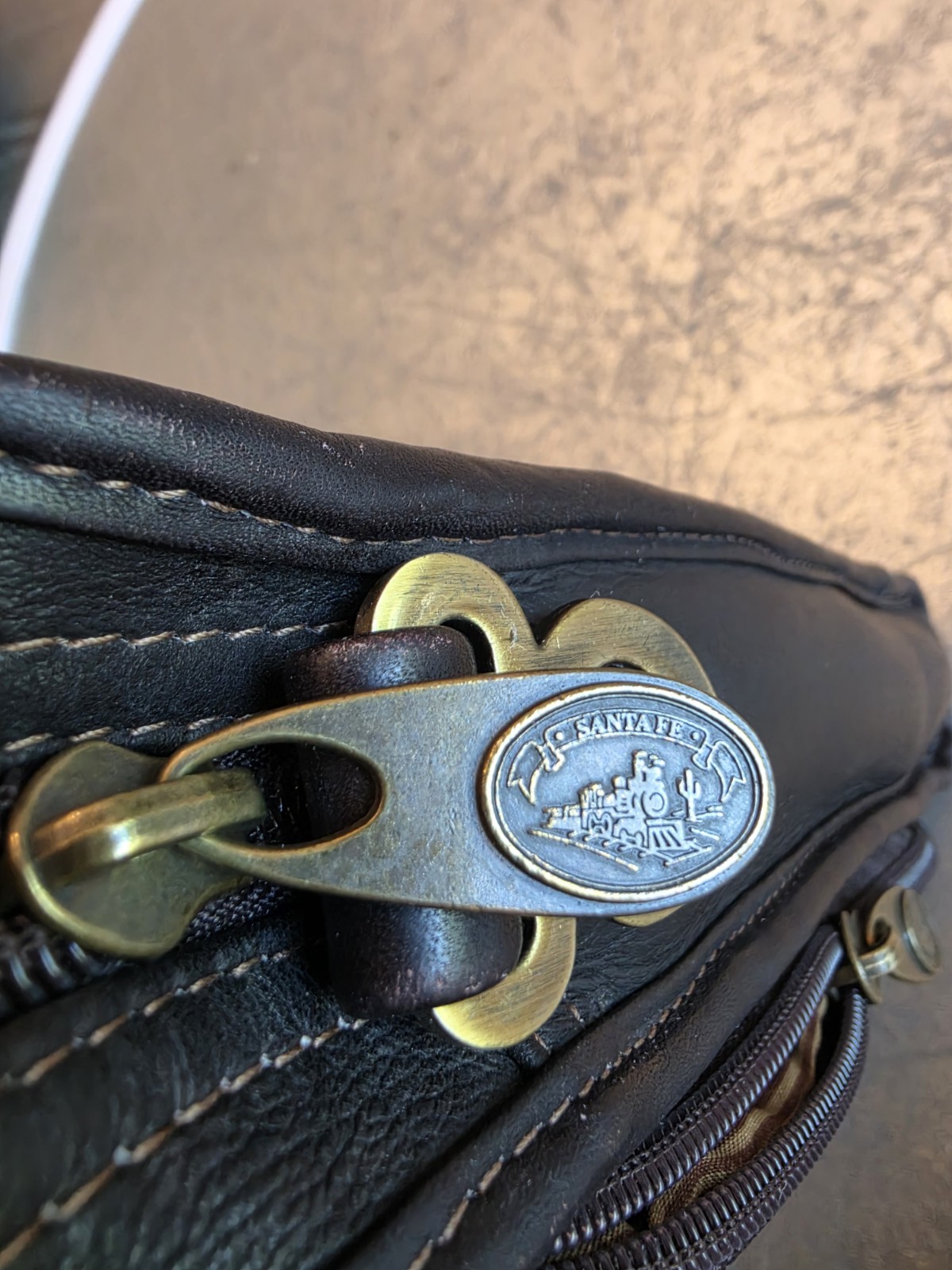 SANTA FE DILANA dark brown Leather Laptop Bag Briefcase No Strap