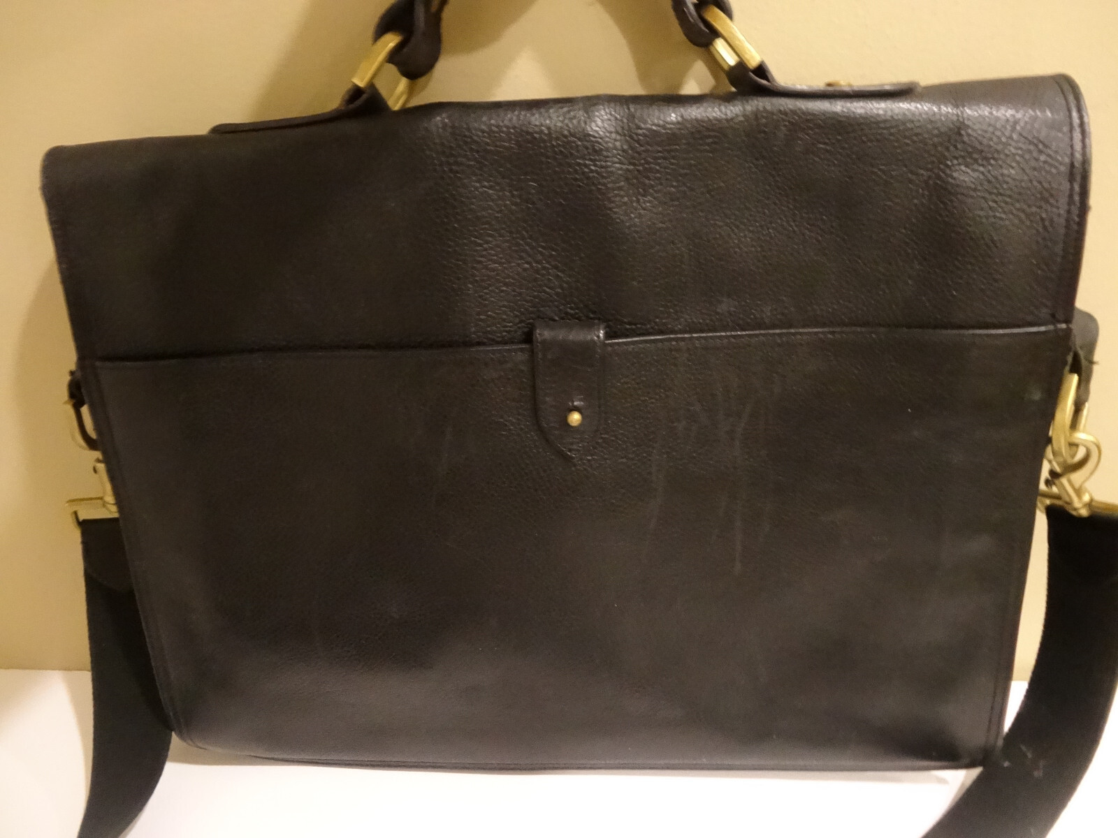 Mulberry Scotchgrain Leather Black Briefcase Document Case with Strap