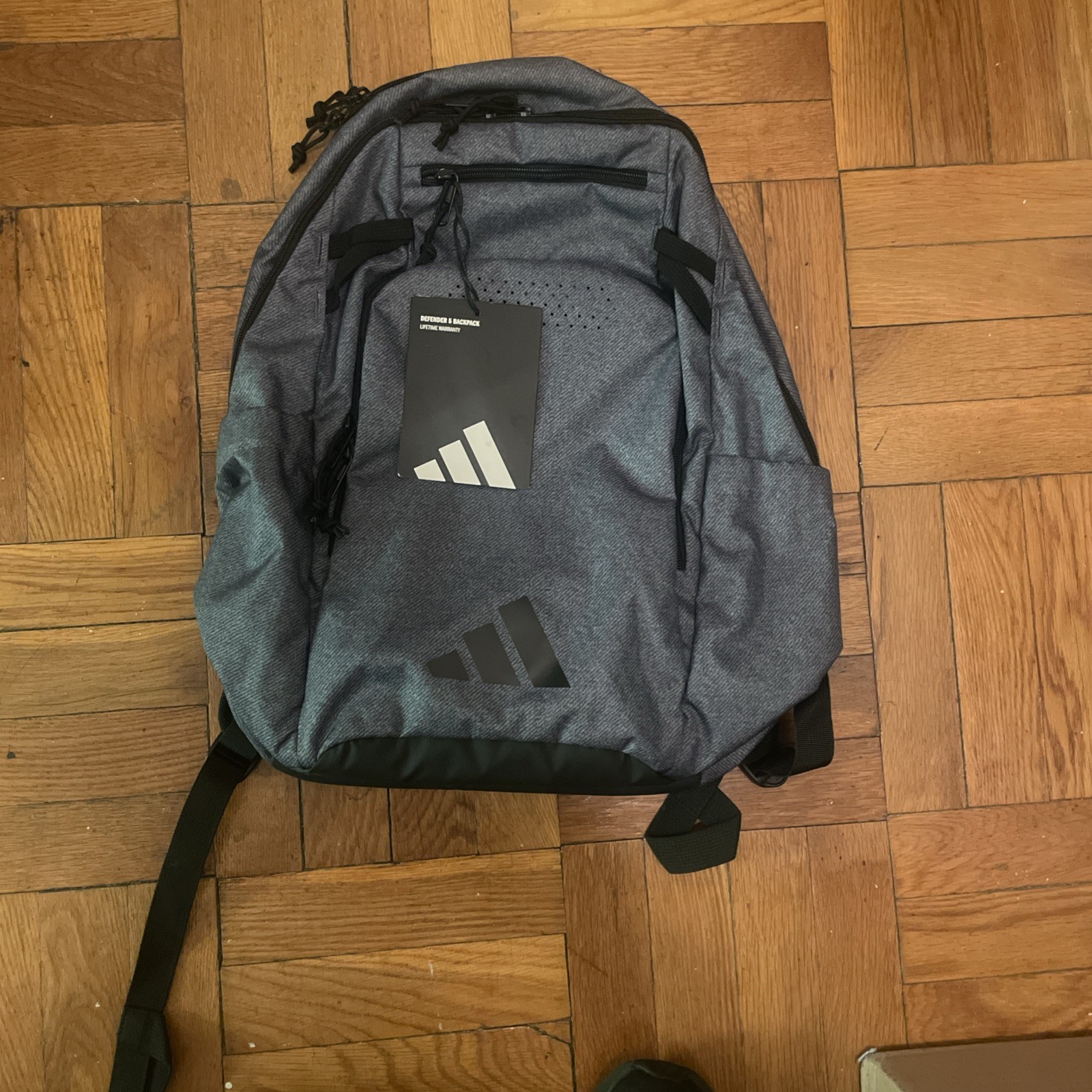 Adidas Defender 5 Twill Onix Gray/Black Backpack – New With Tag