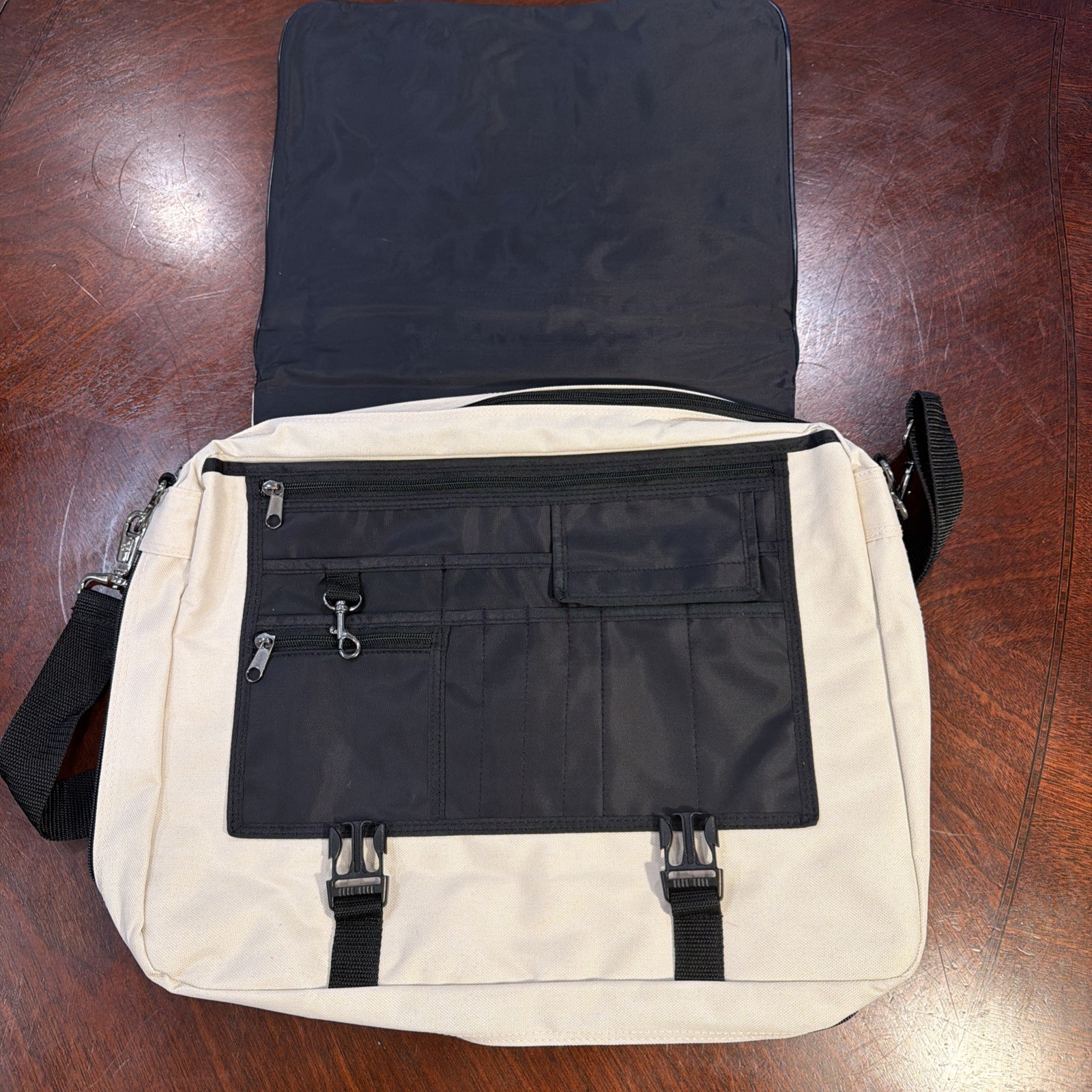 Travel Crossbody Laptop School Bag Beige – See Description