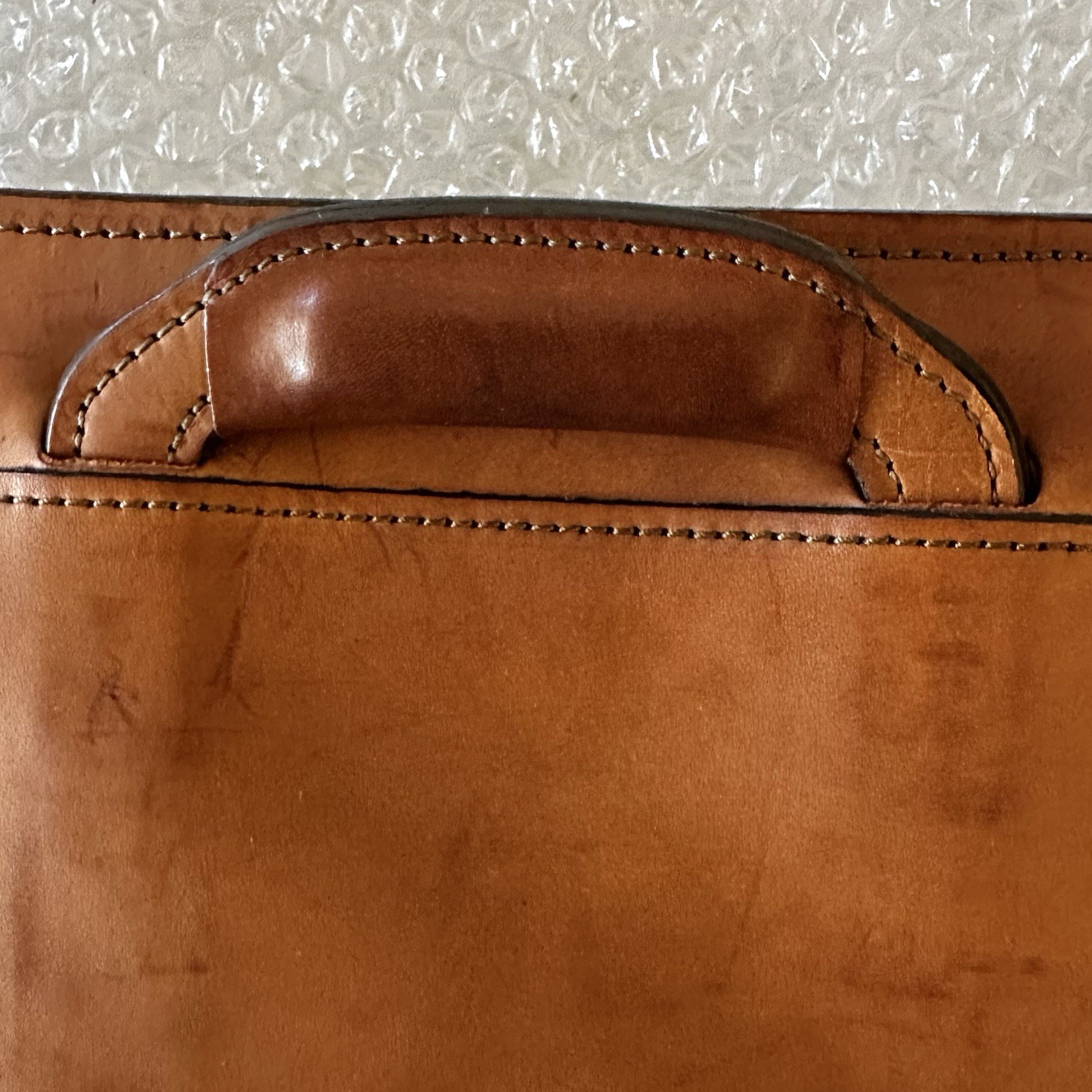 HARTMANN LEATHER ATTACHE PORTFOLIO BRIEFCASE Belting (Tan) Retractable Handles