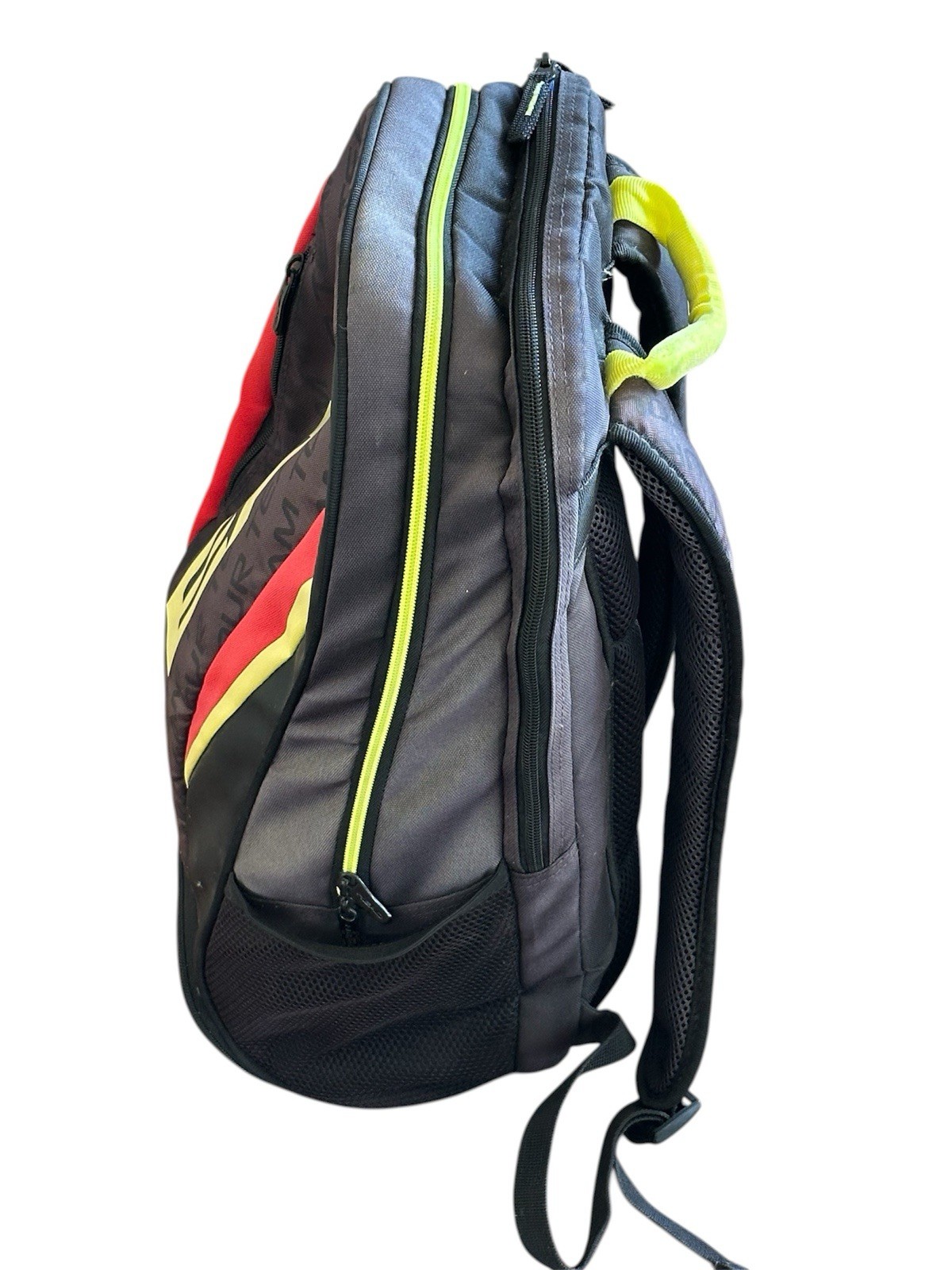Head Tennis Backpack Black Yellow Red w Padded Straps and Dual-Zipper