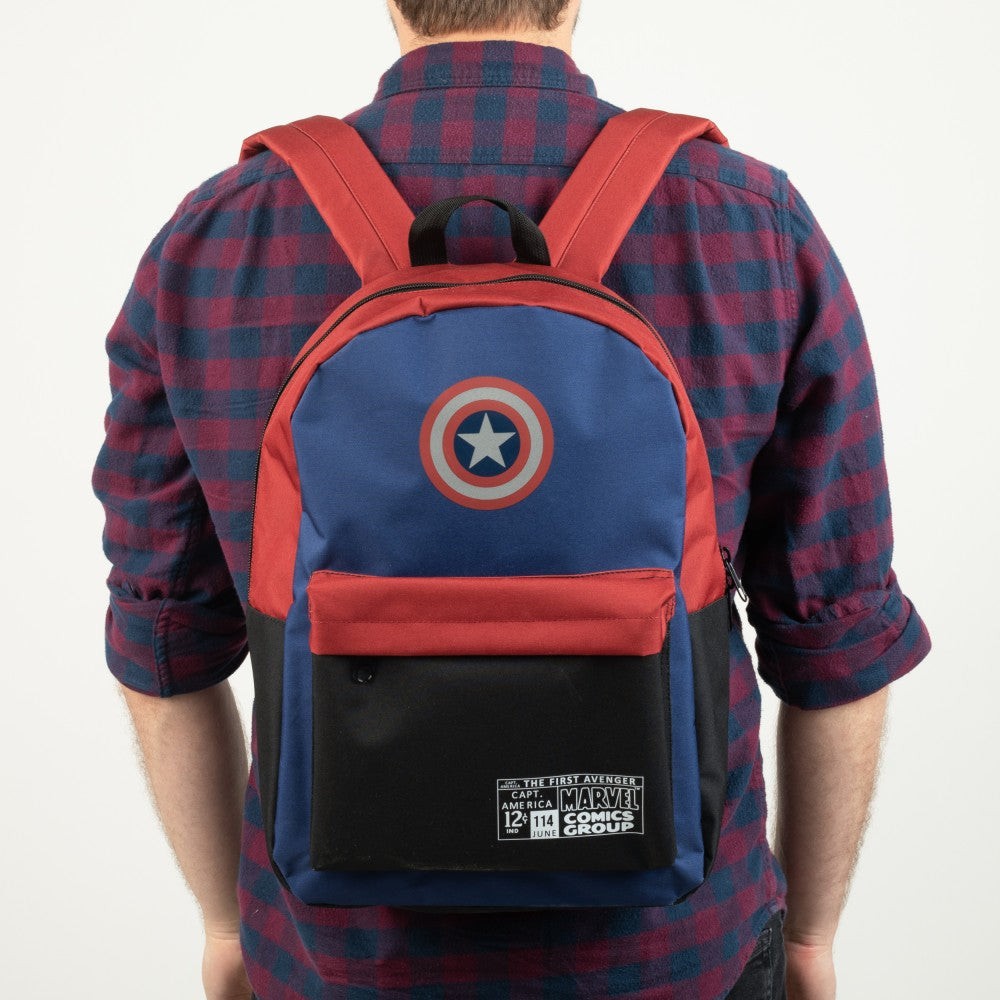 Bioworld – Marvel – Captain America Color Block Backpack with Laptop Pocket