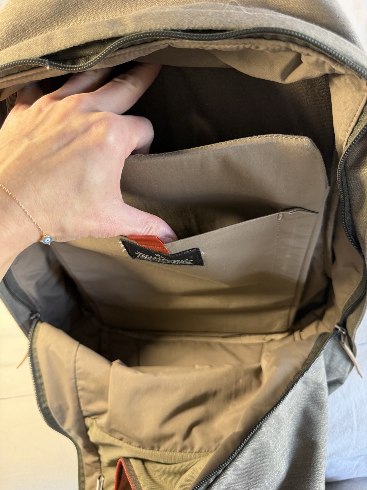 Bellroy Canvas Backpack With Multiple Compartments Sage Green