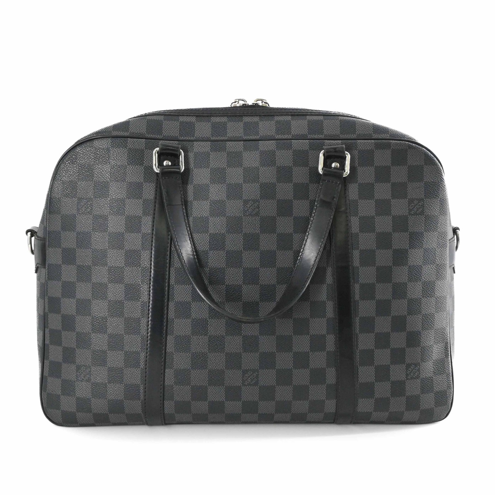 Louis Vuitton Damier Graphite Document Bag Business Briefcase Leather Black
