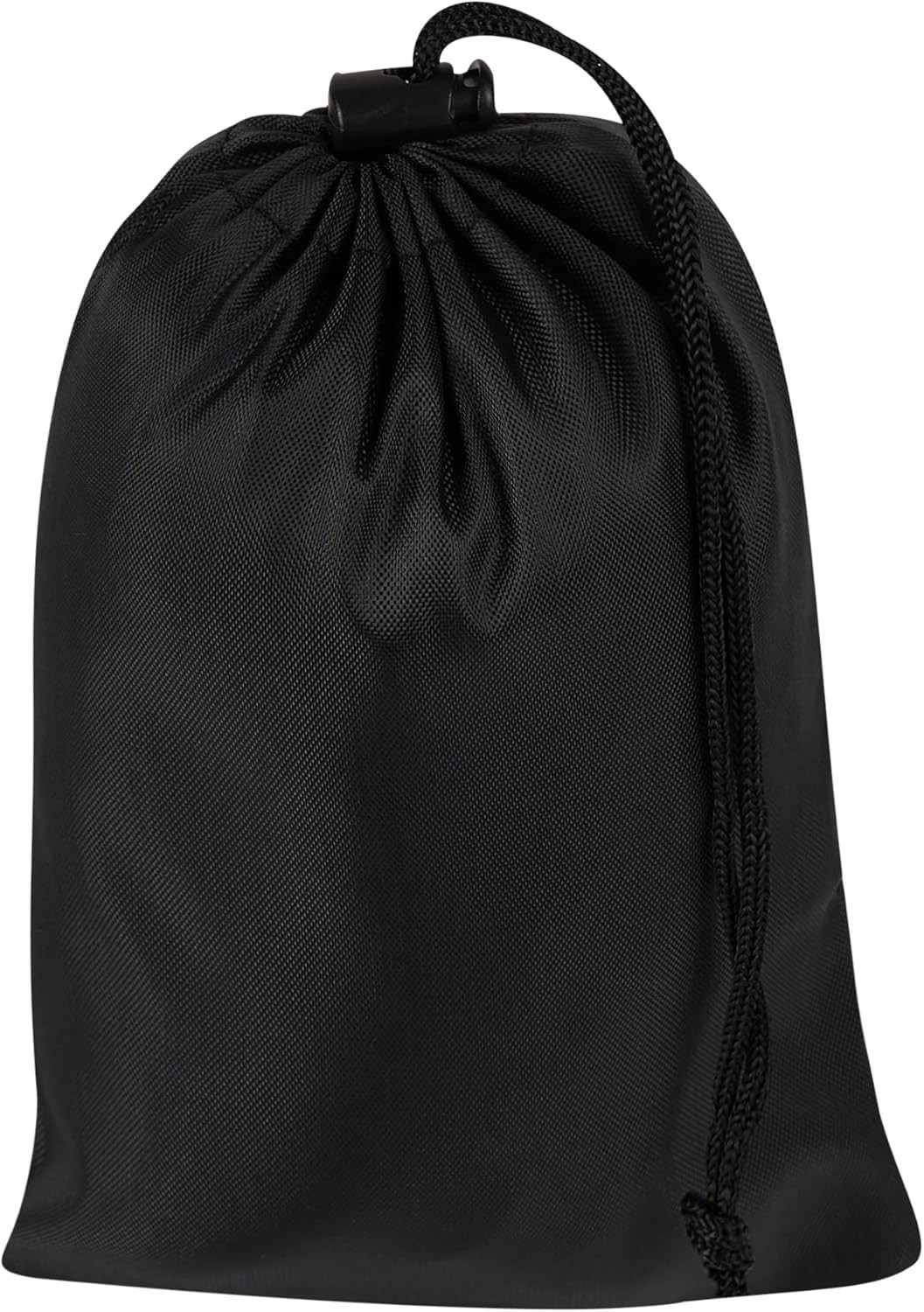 Drawstring Bag with Toggle – Nylon Cinch and Ditty Pouch – Six Pack (Black, 5 X