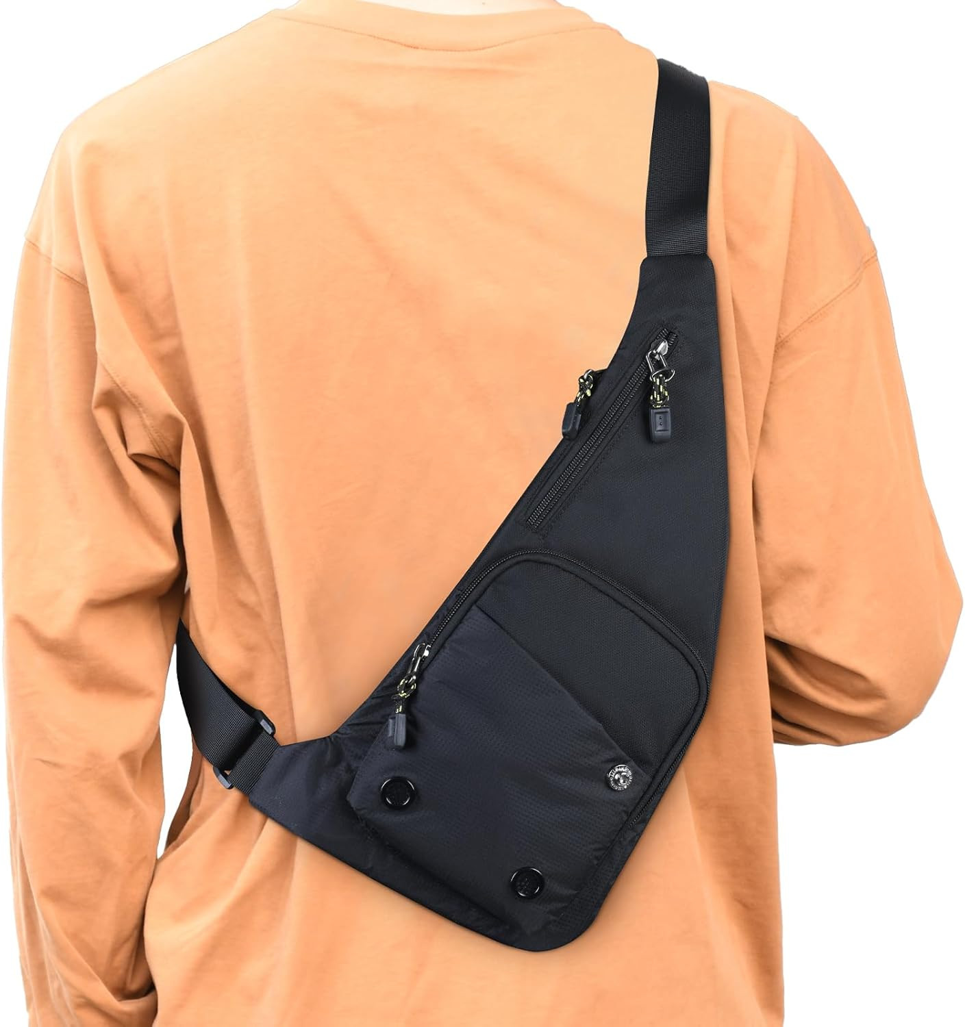 Water-Resist Sling Bag Crossbody Bag for Men Slim Chest Backpack Man Purse Small